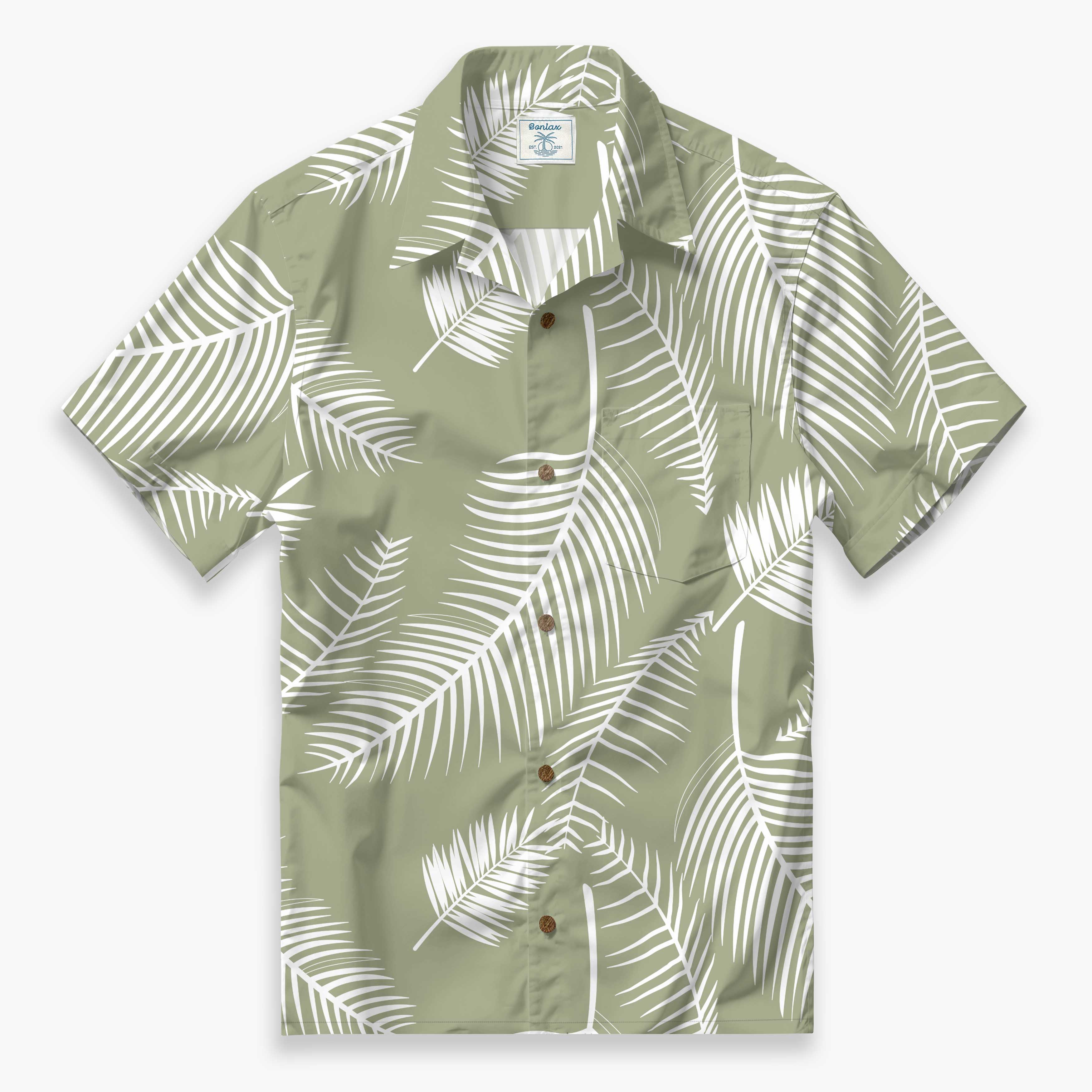 Tropical Leaf Palms Camp Shirt