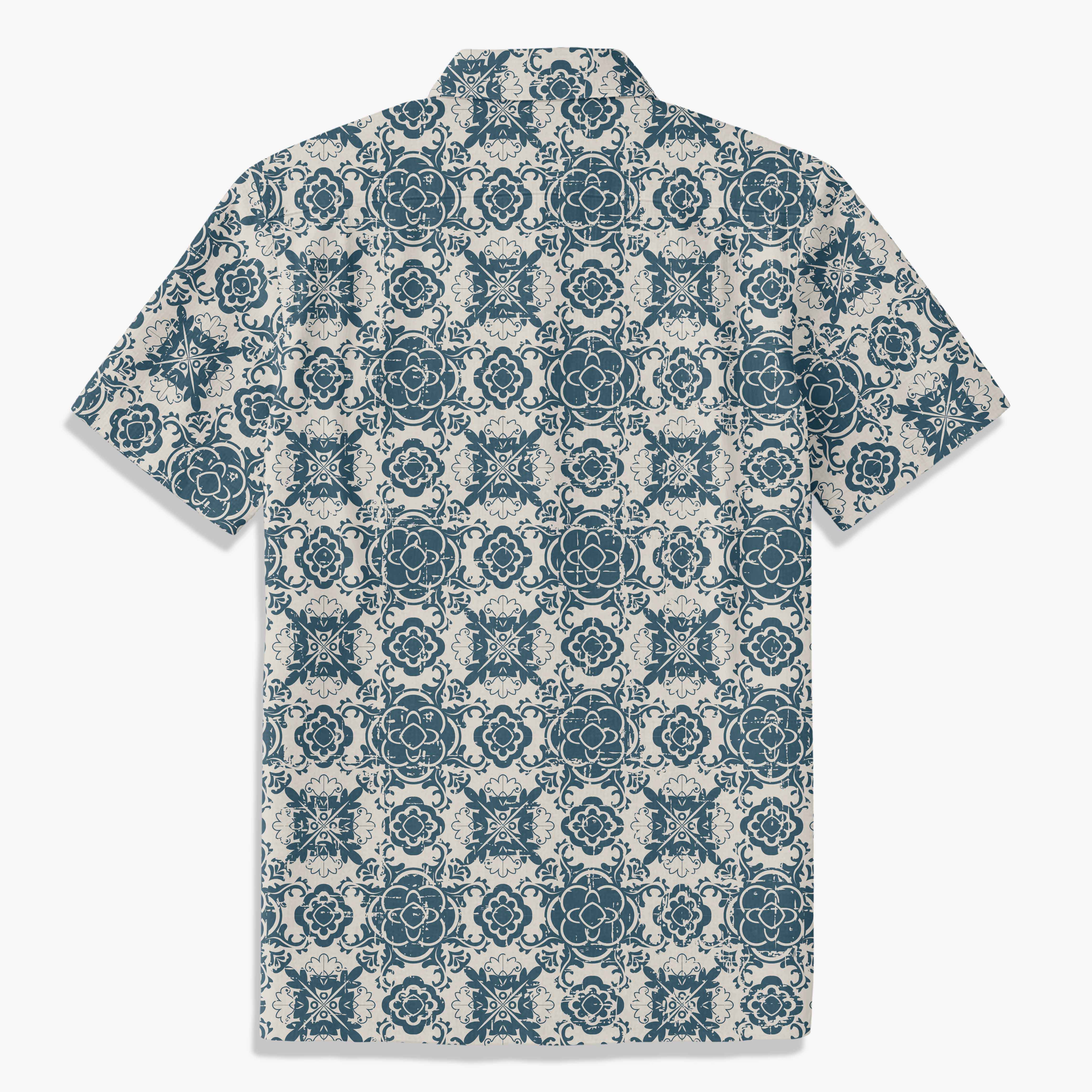 Blue and White Baroque Dreamy Swirl Pattern