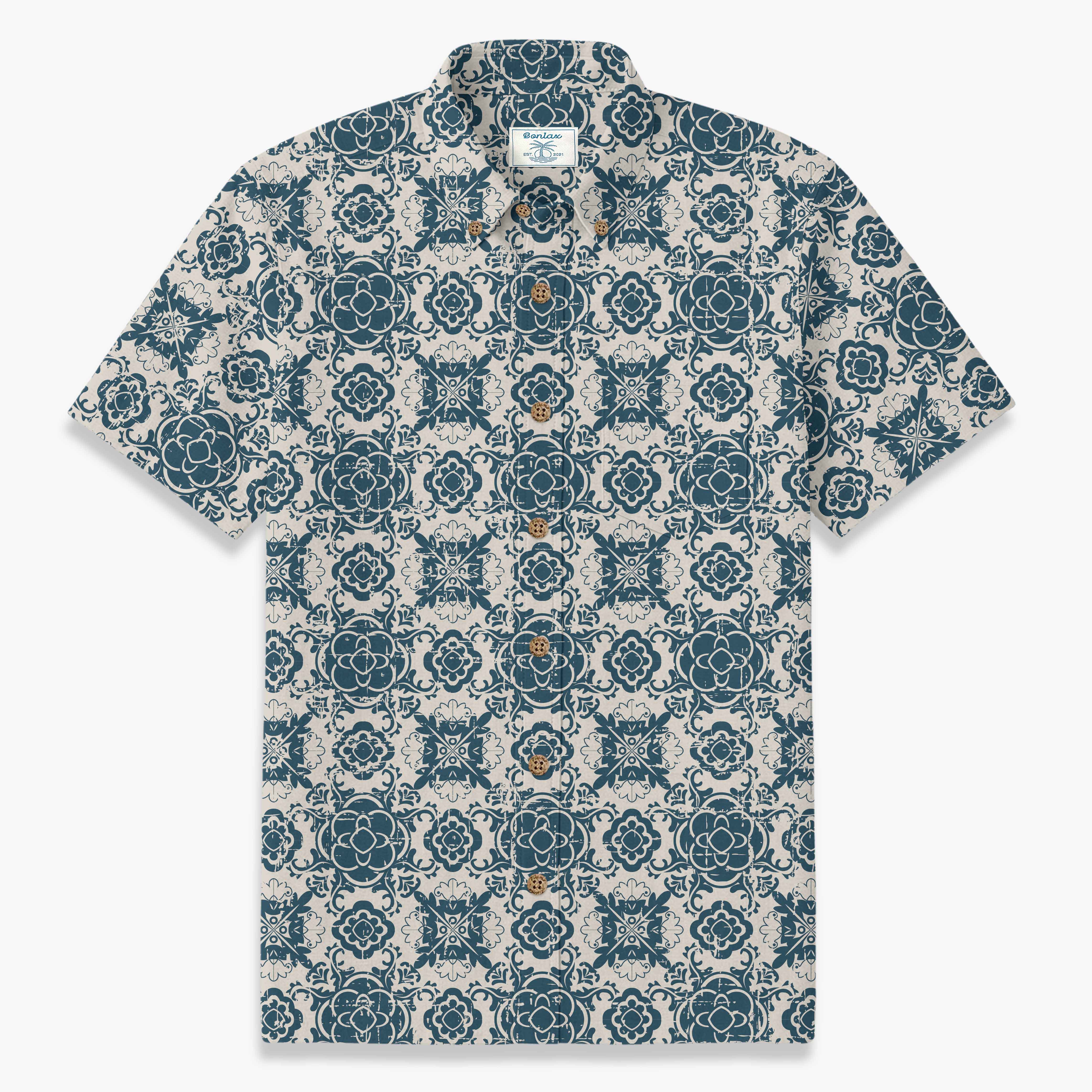 Blue and White Baroque Dreamy Swirl Pattern