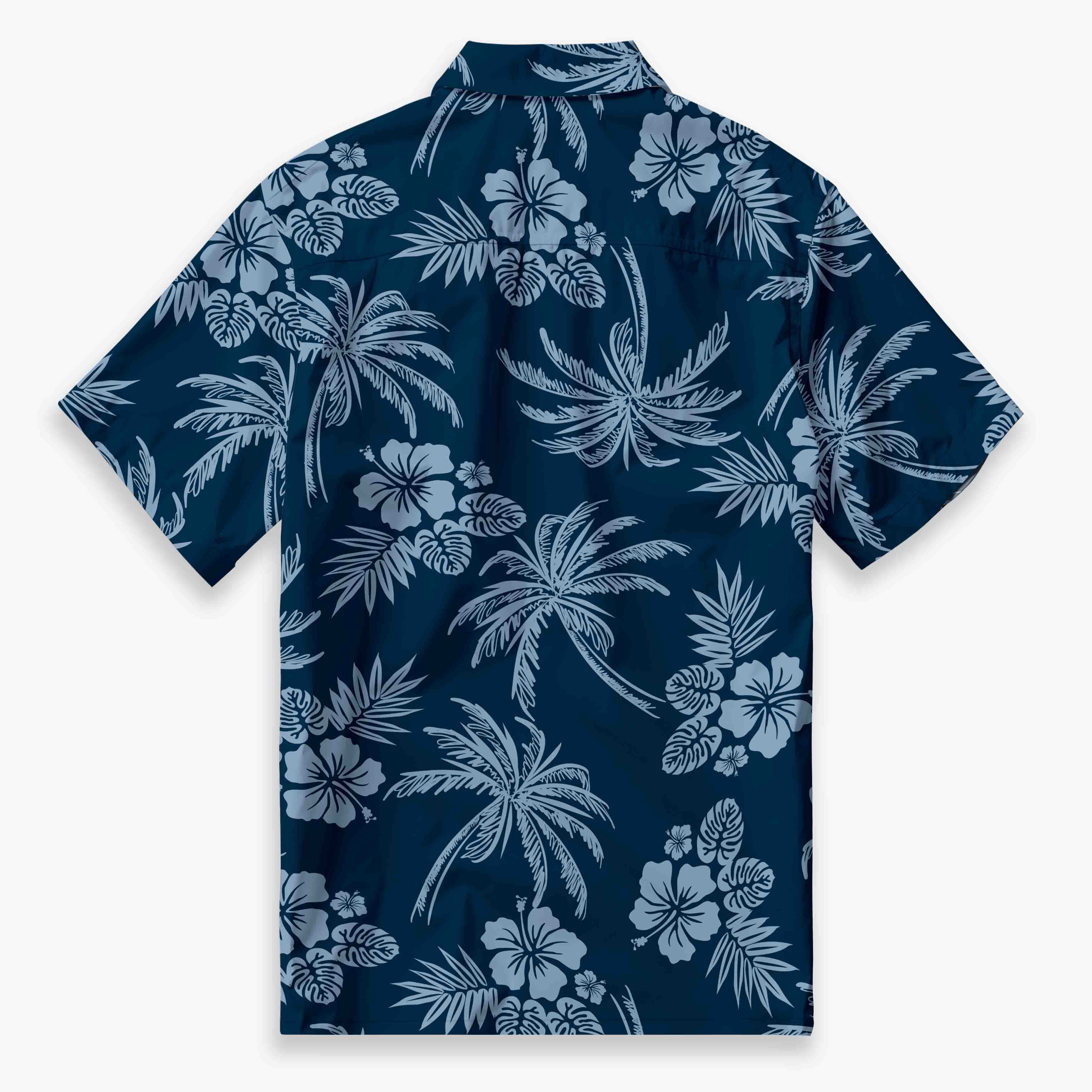 Blue Night Hibiscus Camp Shirt