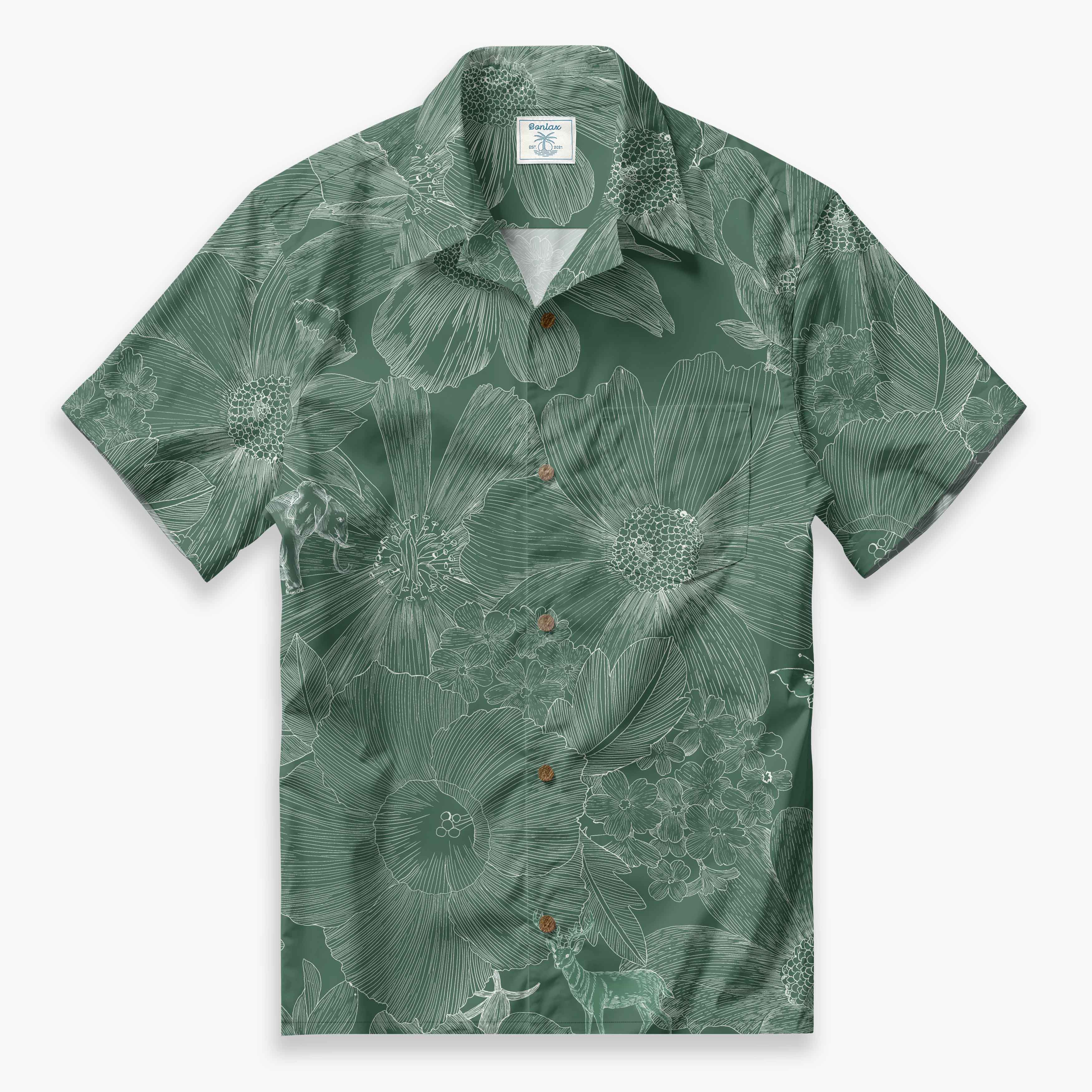 Indigo Floral Elephant Whisper Camp Shirt