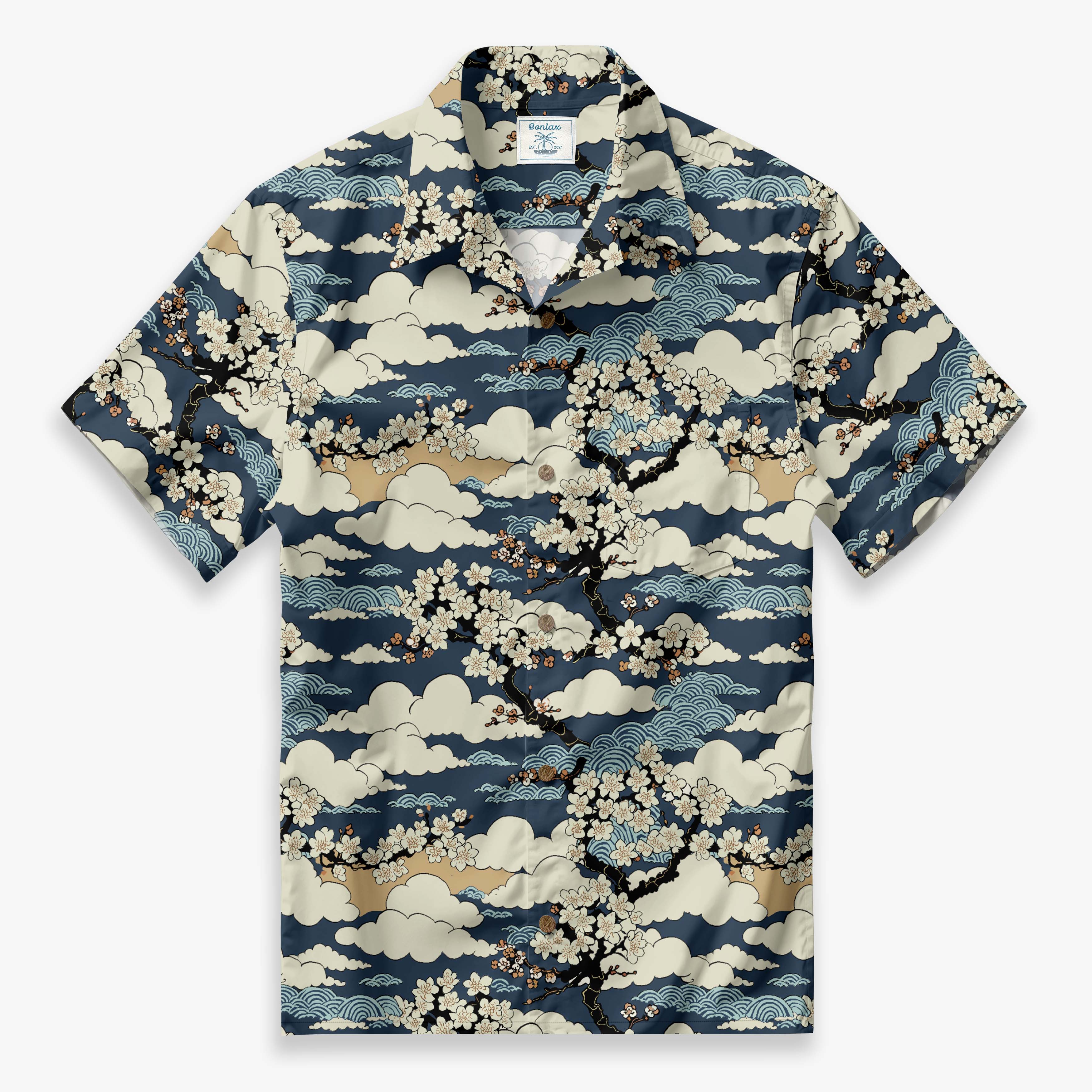 Clouds & Cherry Blossoms Camp Shirt