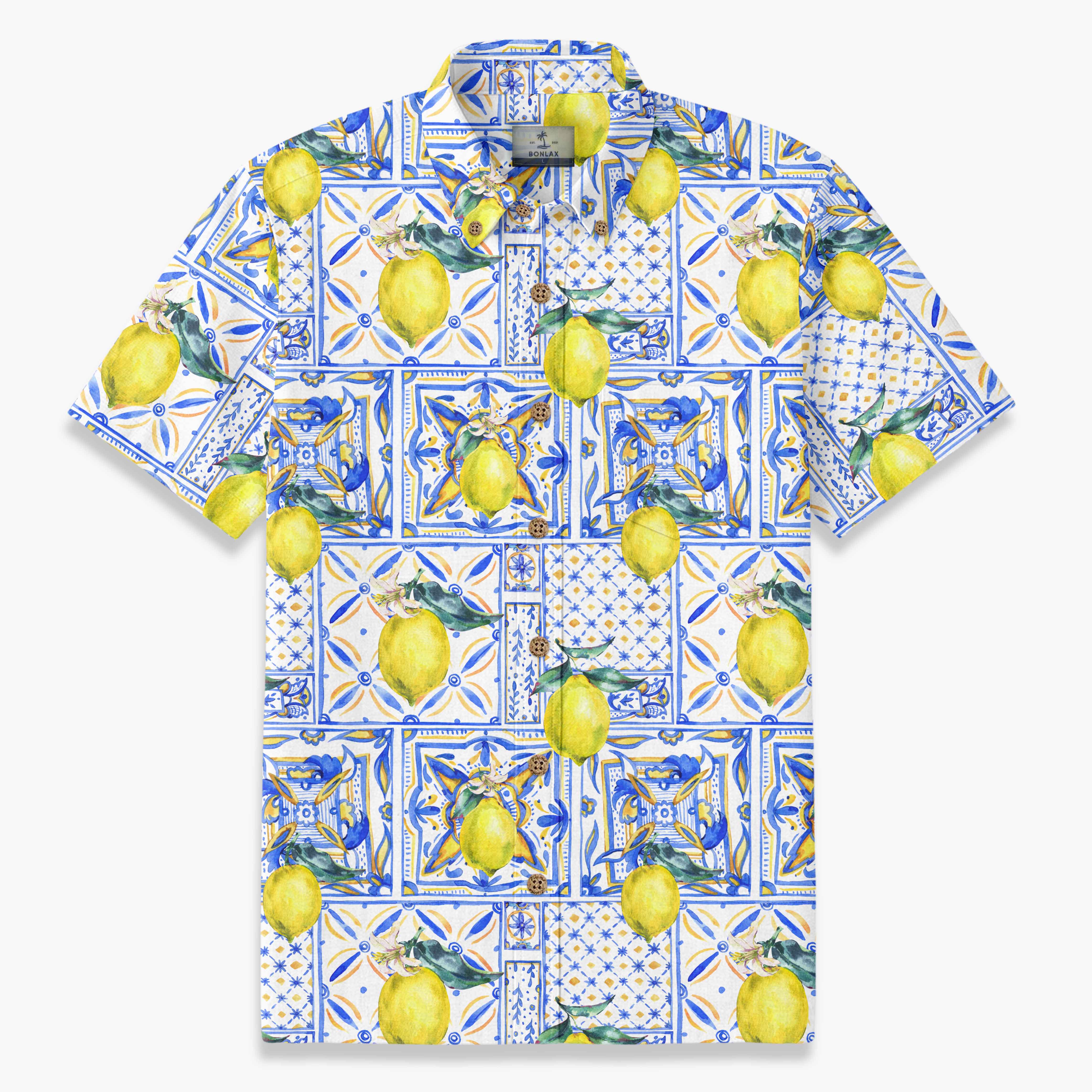 Amalfi Lemon Tile Short-Sleeve Shirt