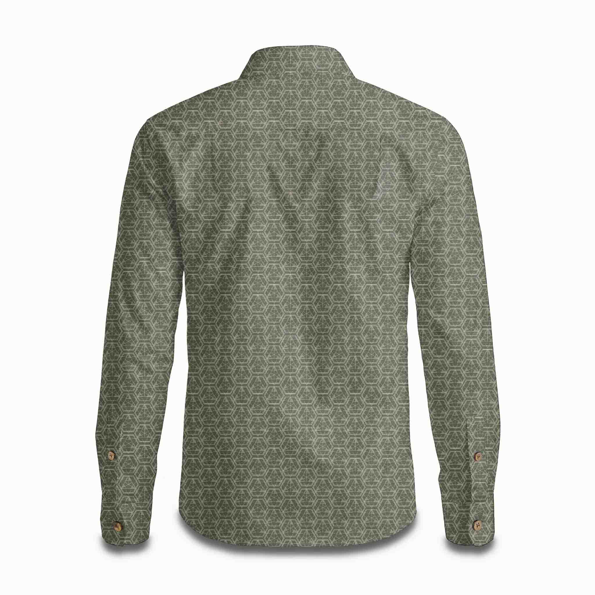 Basic Geometric Print Long Sleeve Shirt