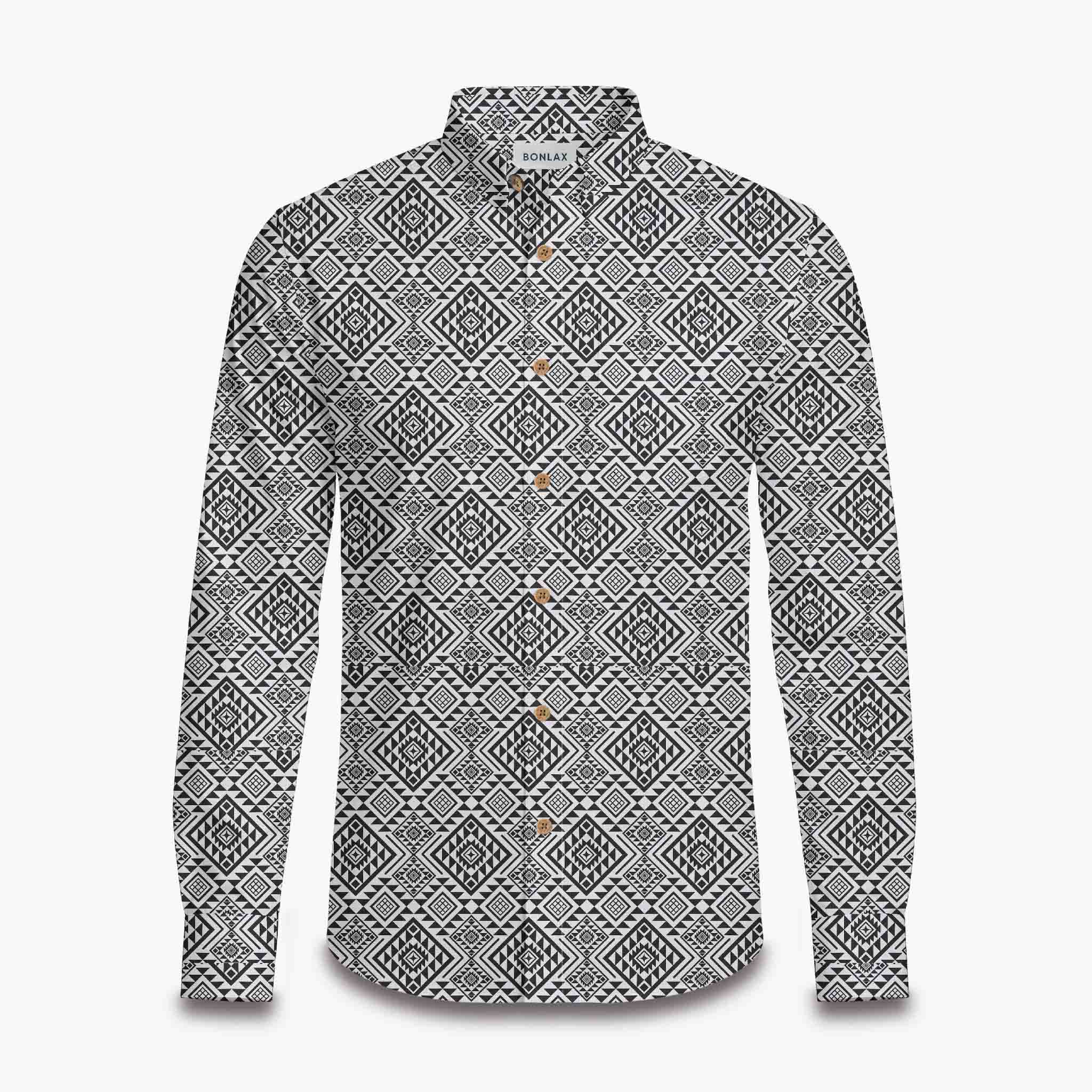Bohemian Geometric Long Sleeve Shirt