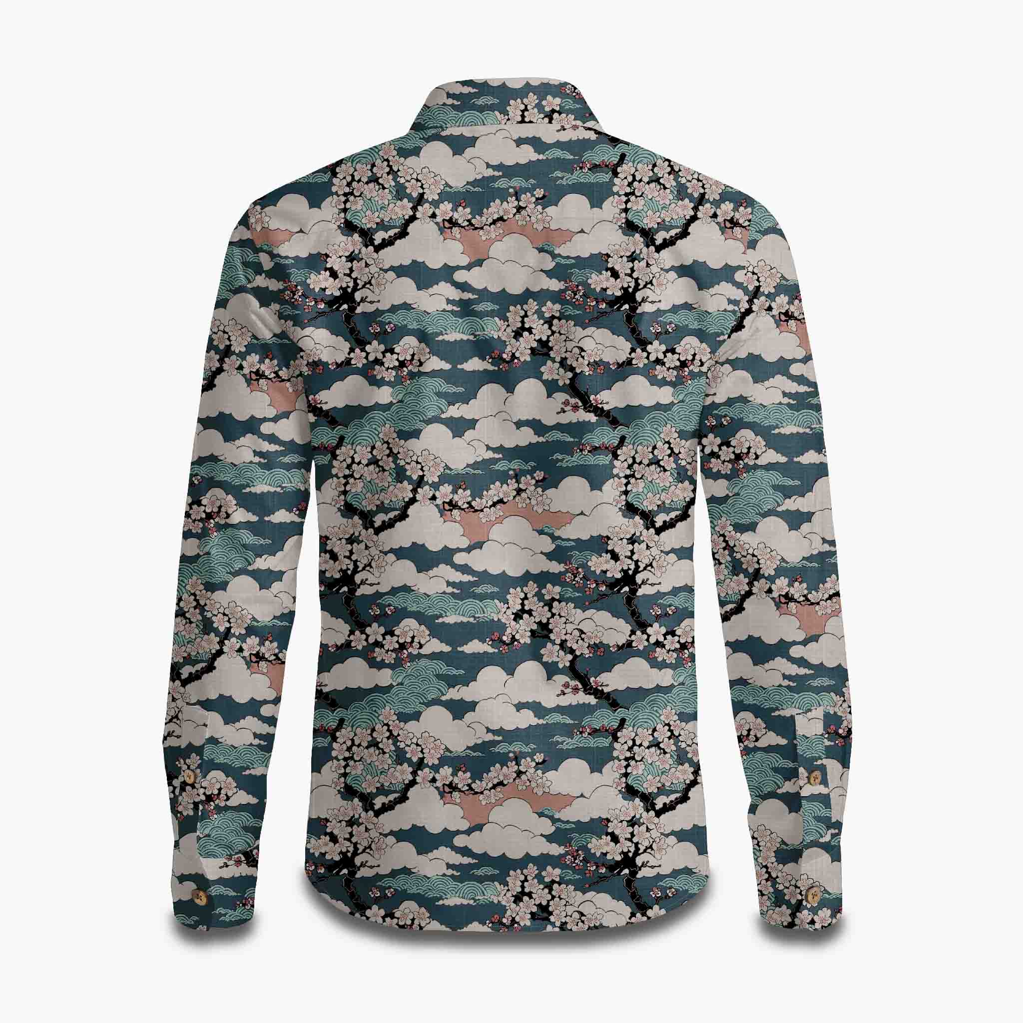 Clouds & Cherry Blossoms Long Sleeve Shirt