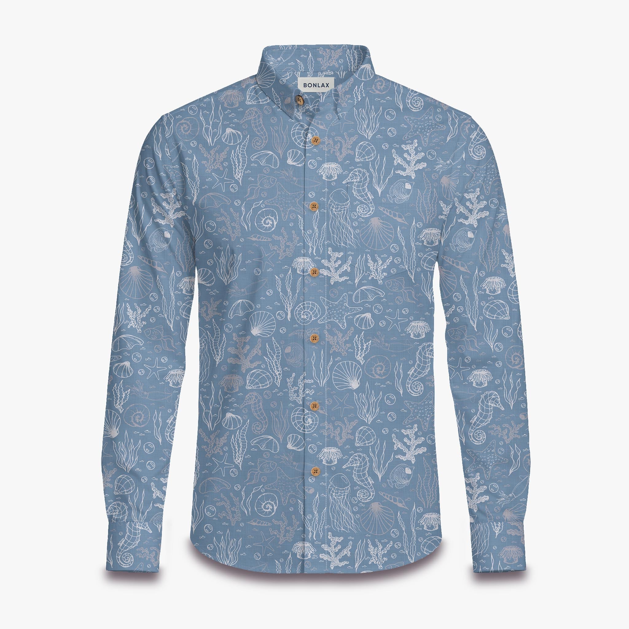 Marine Life Scroll Long Sleeve Shirt