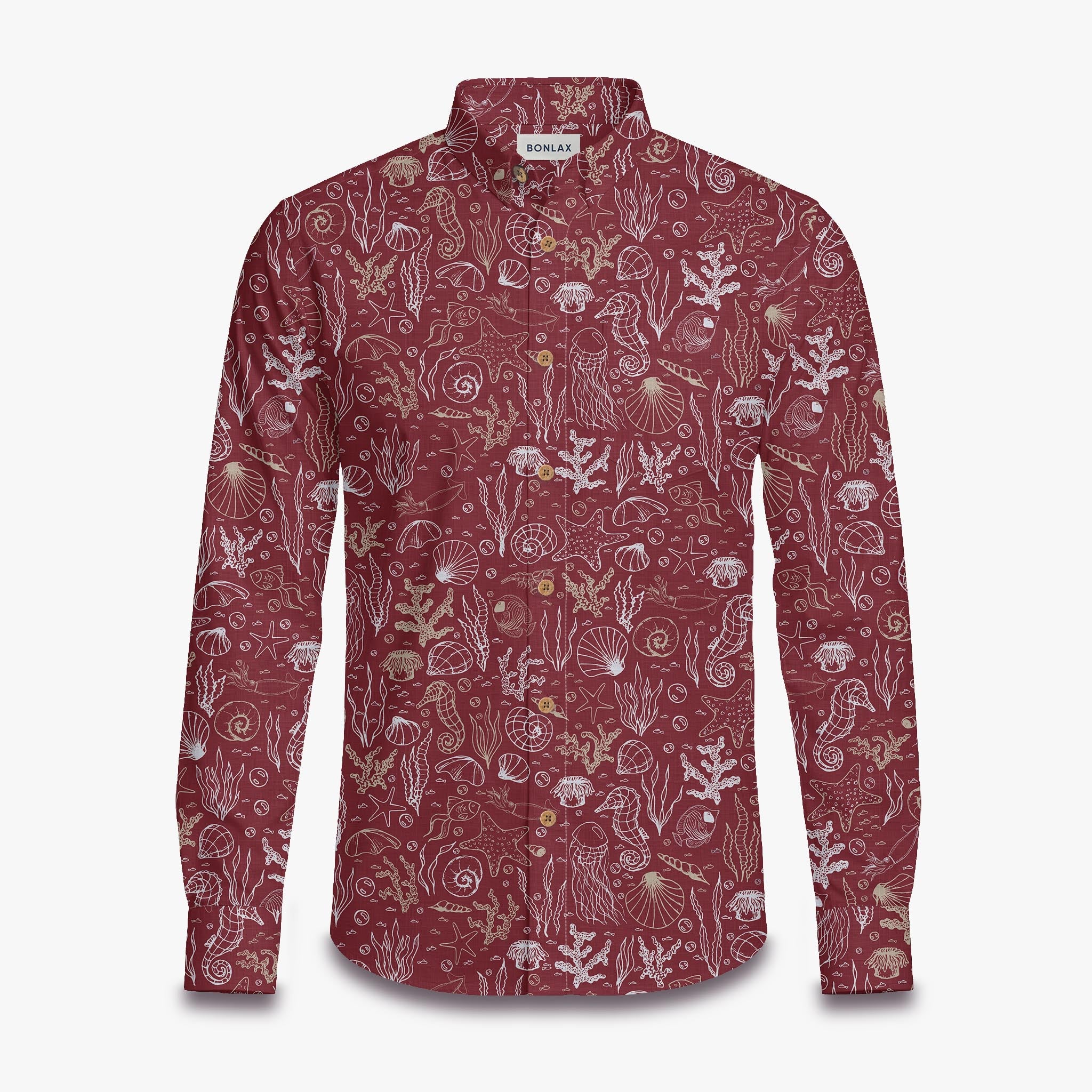 Marine Life Scroll Long Sleeve Shirt