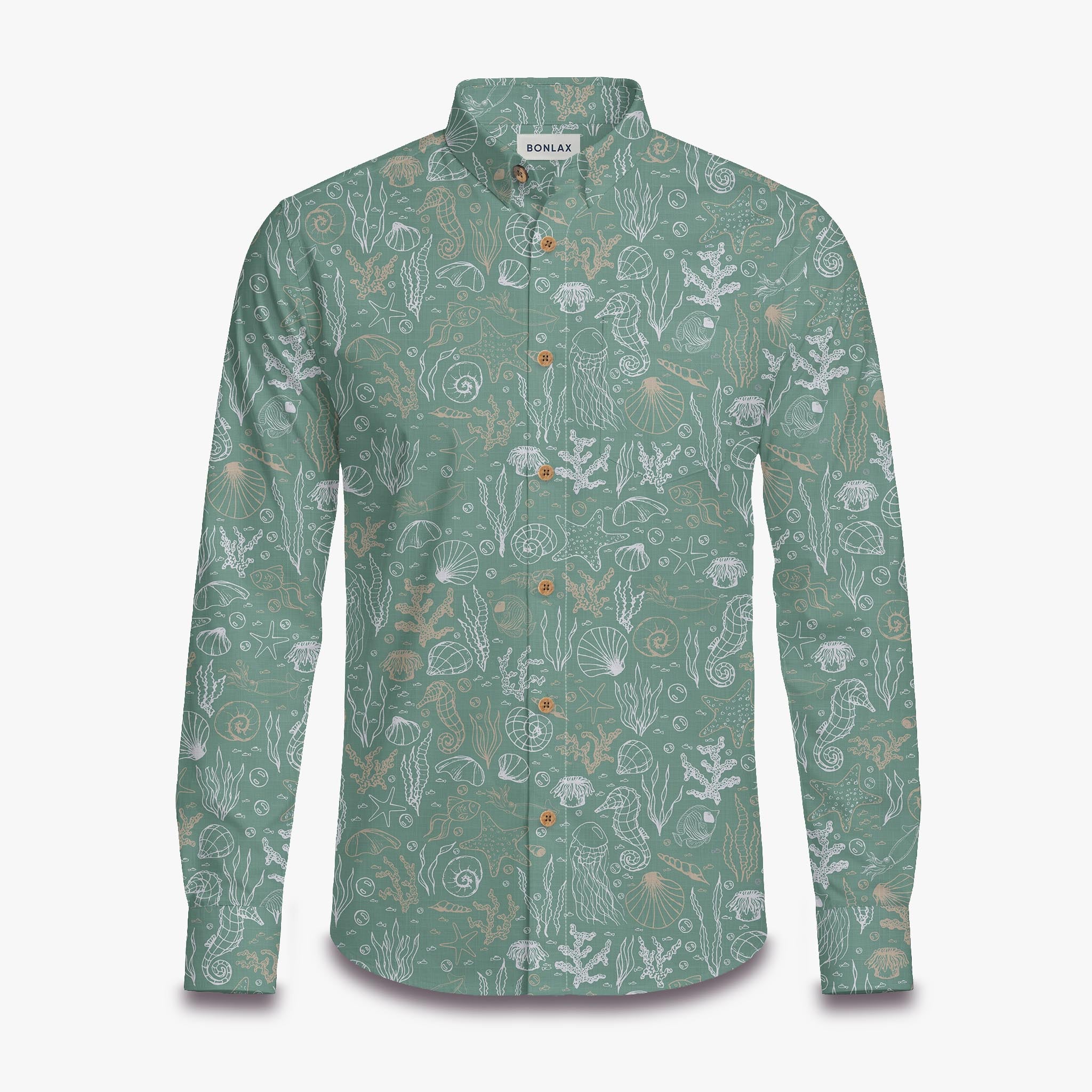 Marine Life Scroll Long Sleeve Shirt