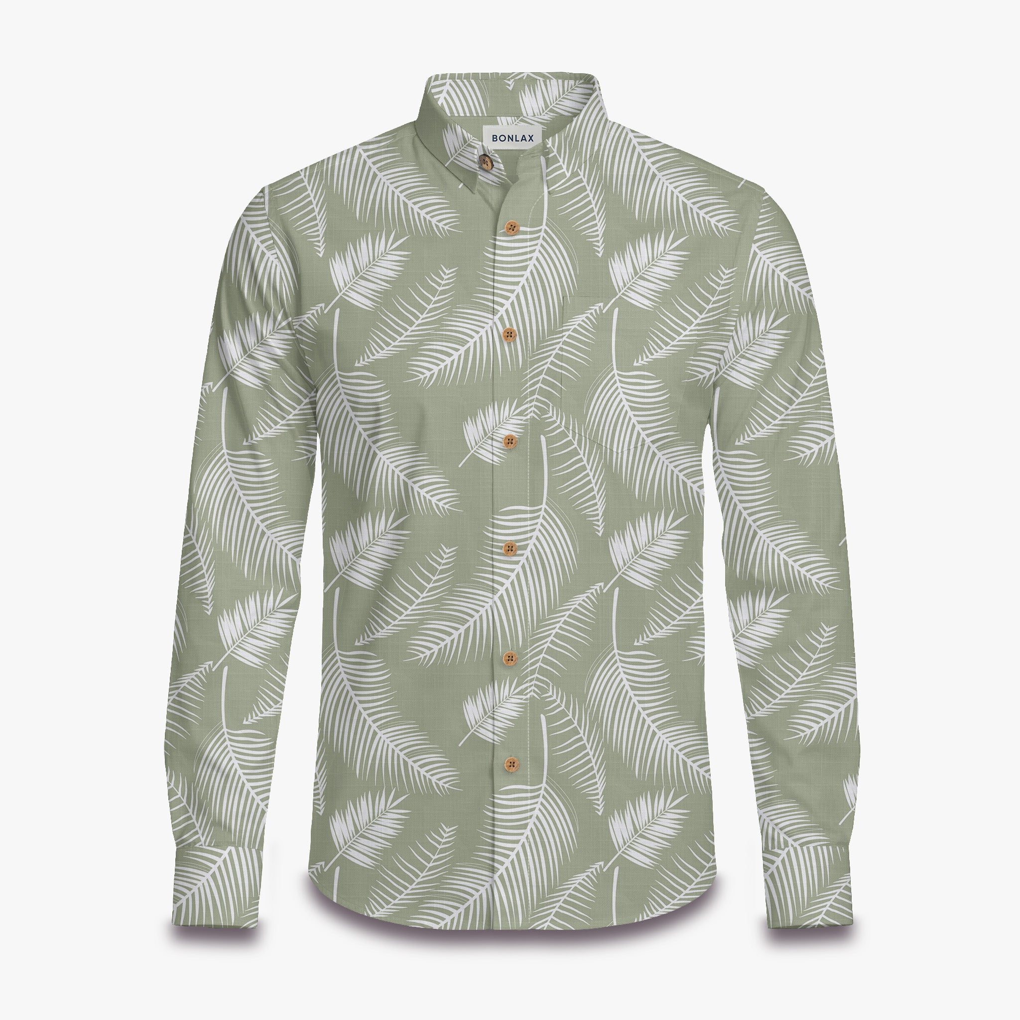 Tropical Leaf Palms Long Sleeve Shirt