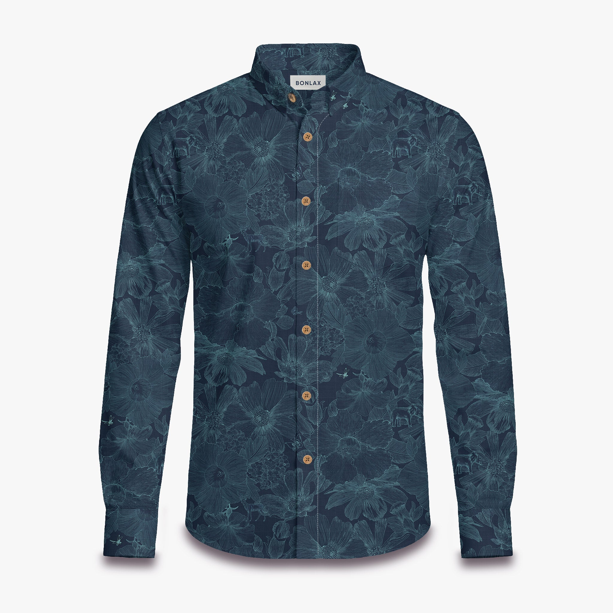 Indigo Floral Elephant Whisper Long Sleeve Shirt