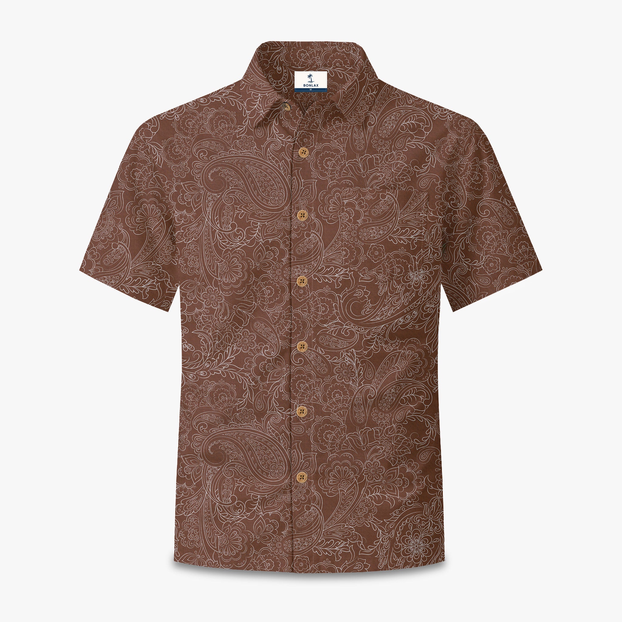 Cocoa Paisley Vintage Short-Sleeve