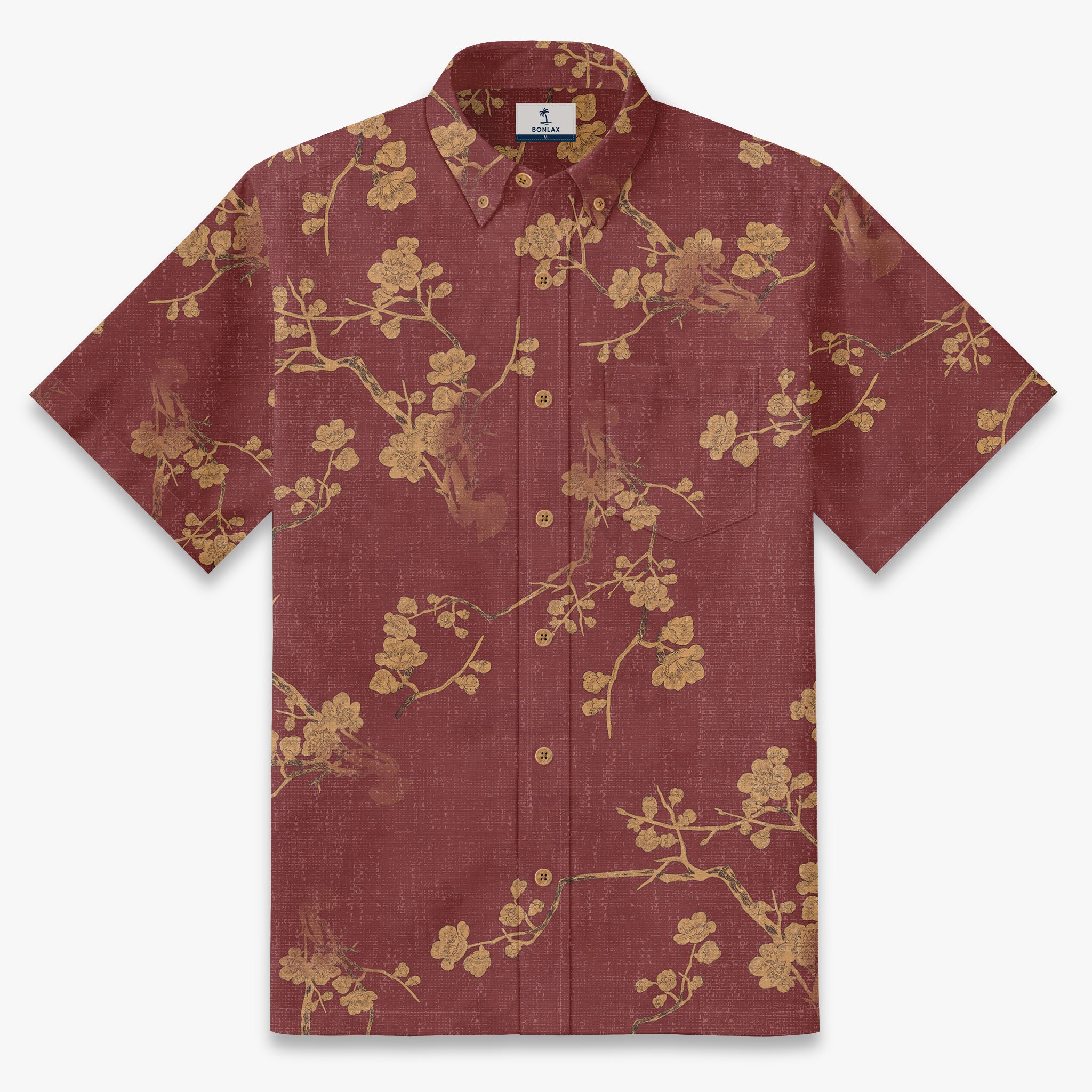 The Kyoto Crimson | Men's Japanese Cherry Blossom Shirt | Bonlax