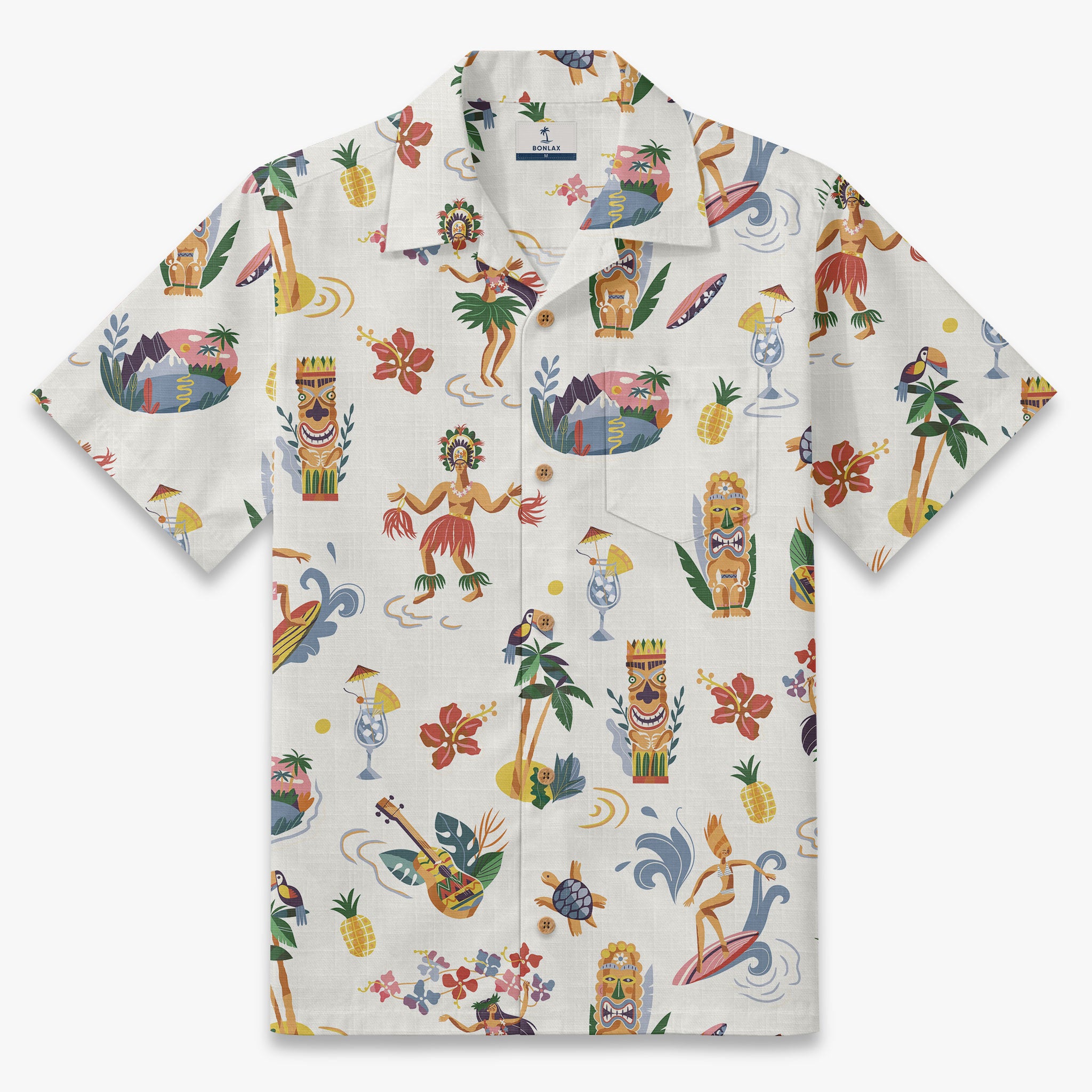 Retro Tiki Luau Hawaiian Camp Shirt