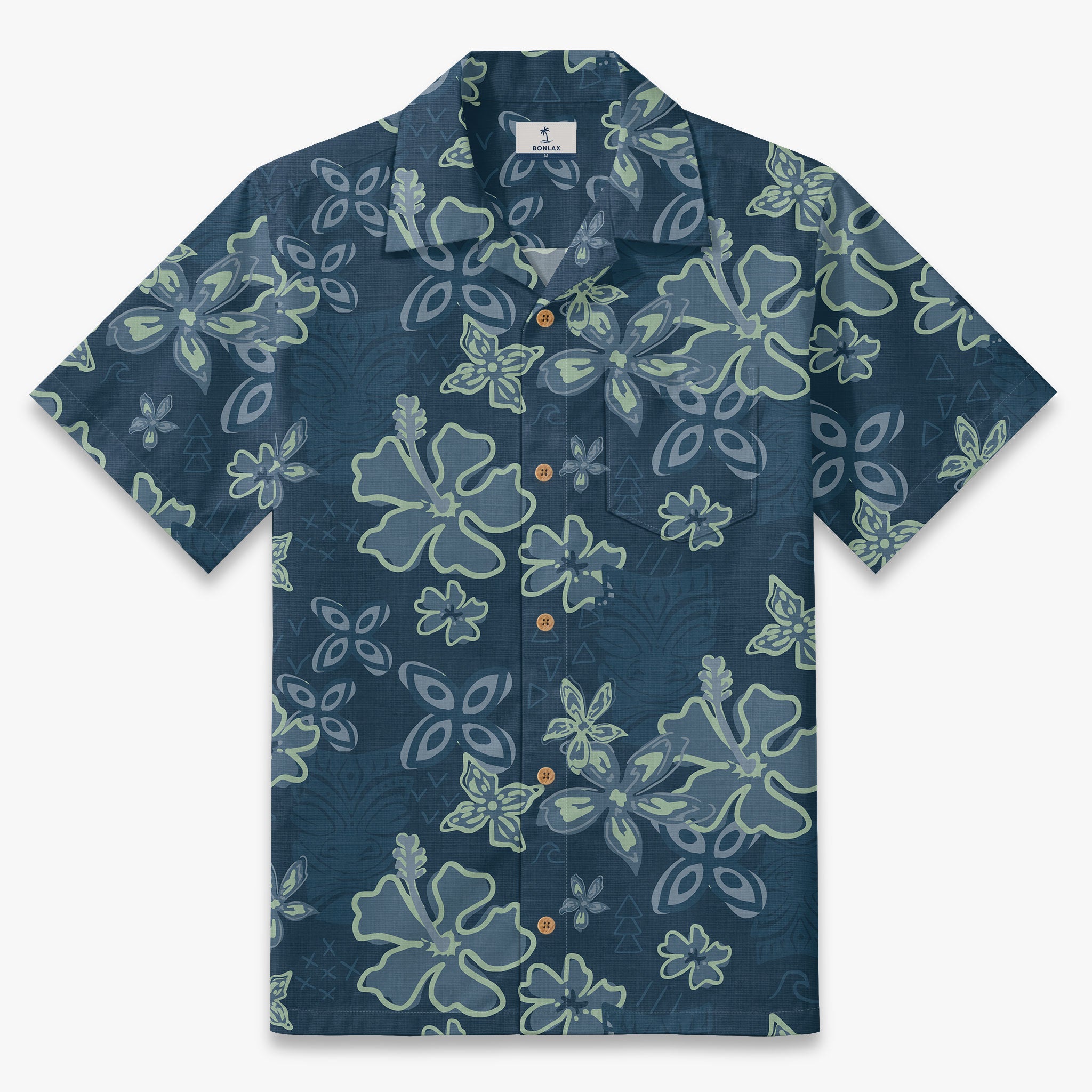 Vintage Tiki Hibiscus Hawaiian Shirt - Bonlax