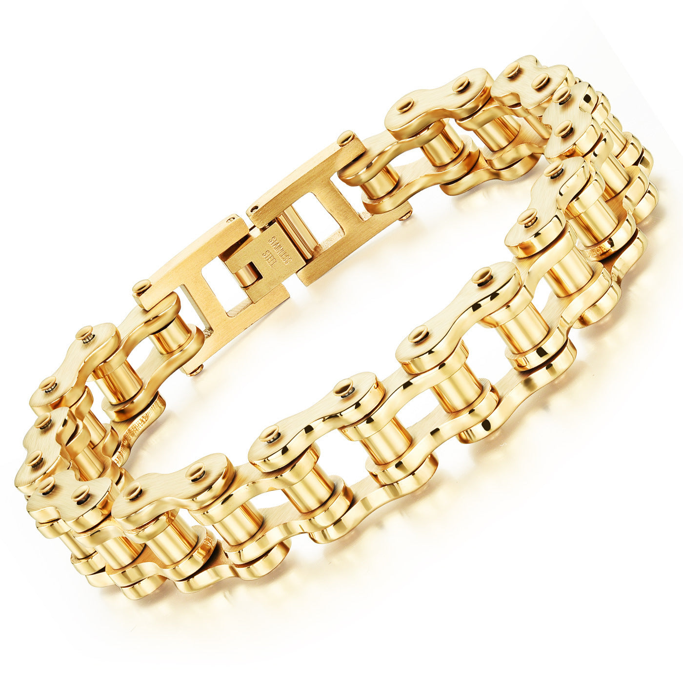 Rock & Roll VibeTrendy Stainless Steel & Titanium Steel Biker-Style Chain Bracelet