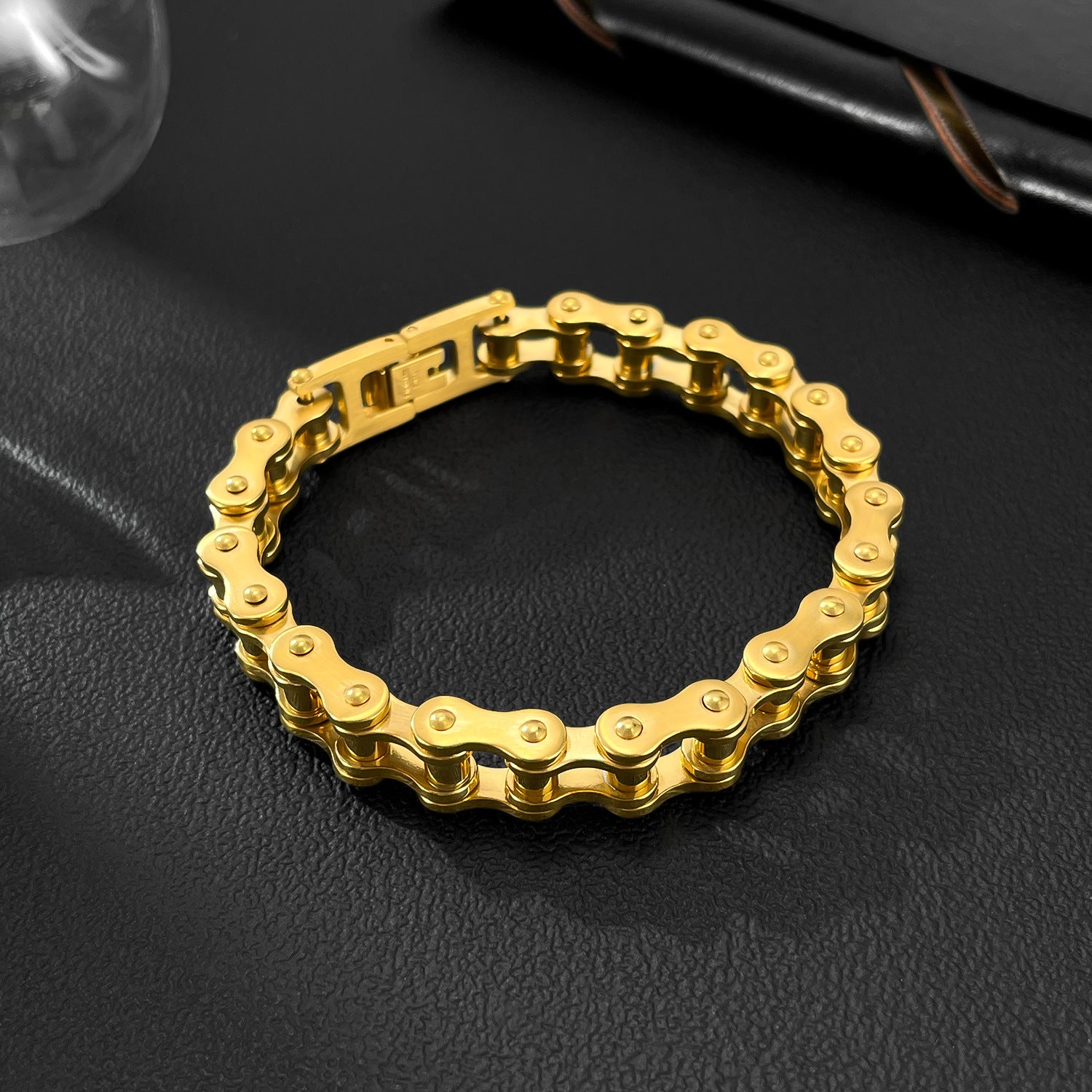 Rock & Roll VibeTrendy Stainless Steel & Titanium Steel Biker-Style Chain Bracelet