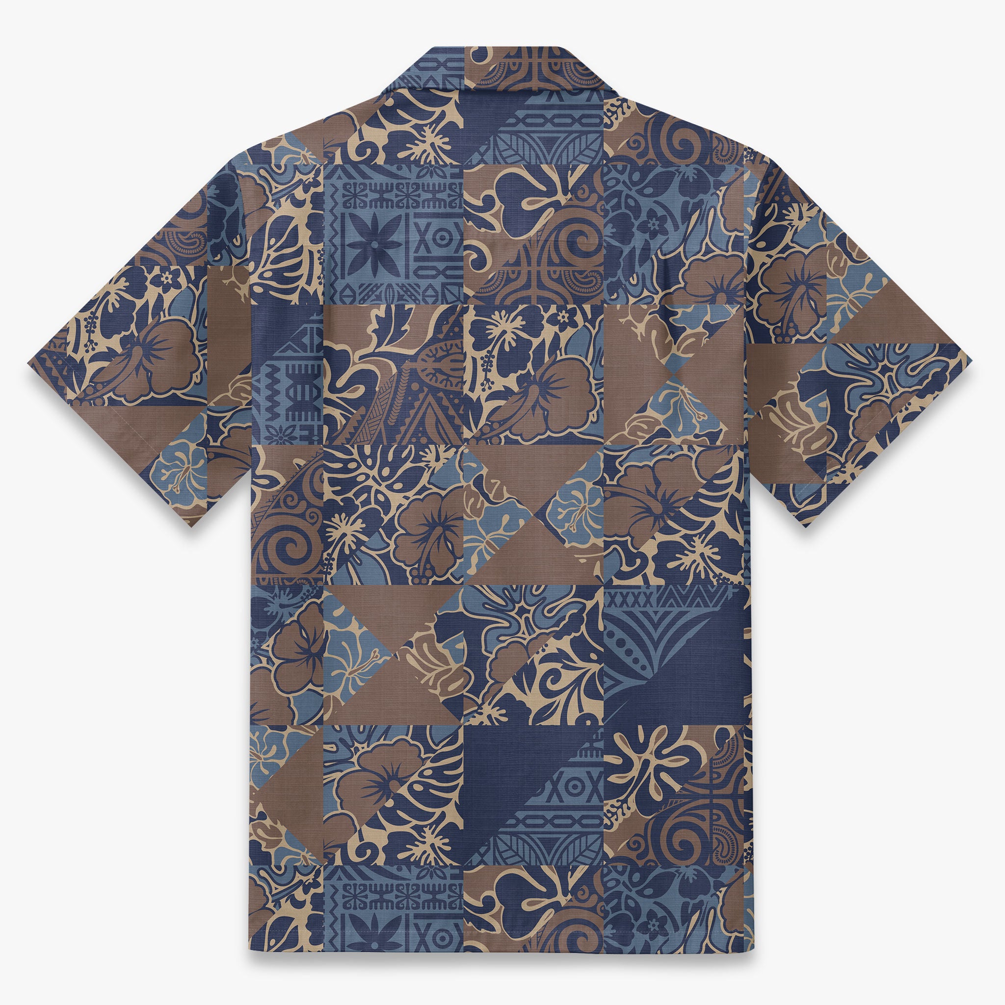 Pacific Tapa Patchwork Camp Shirt