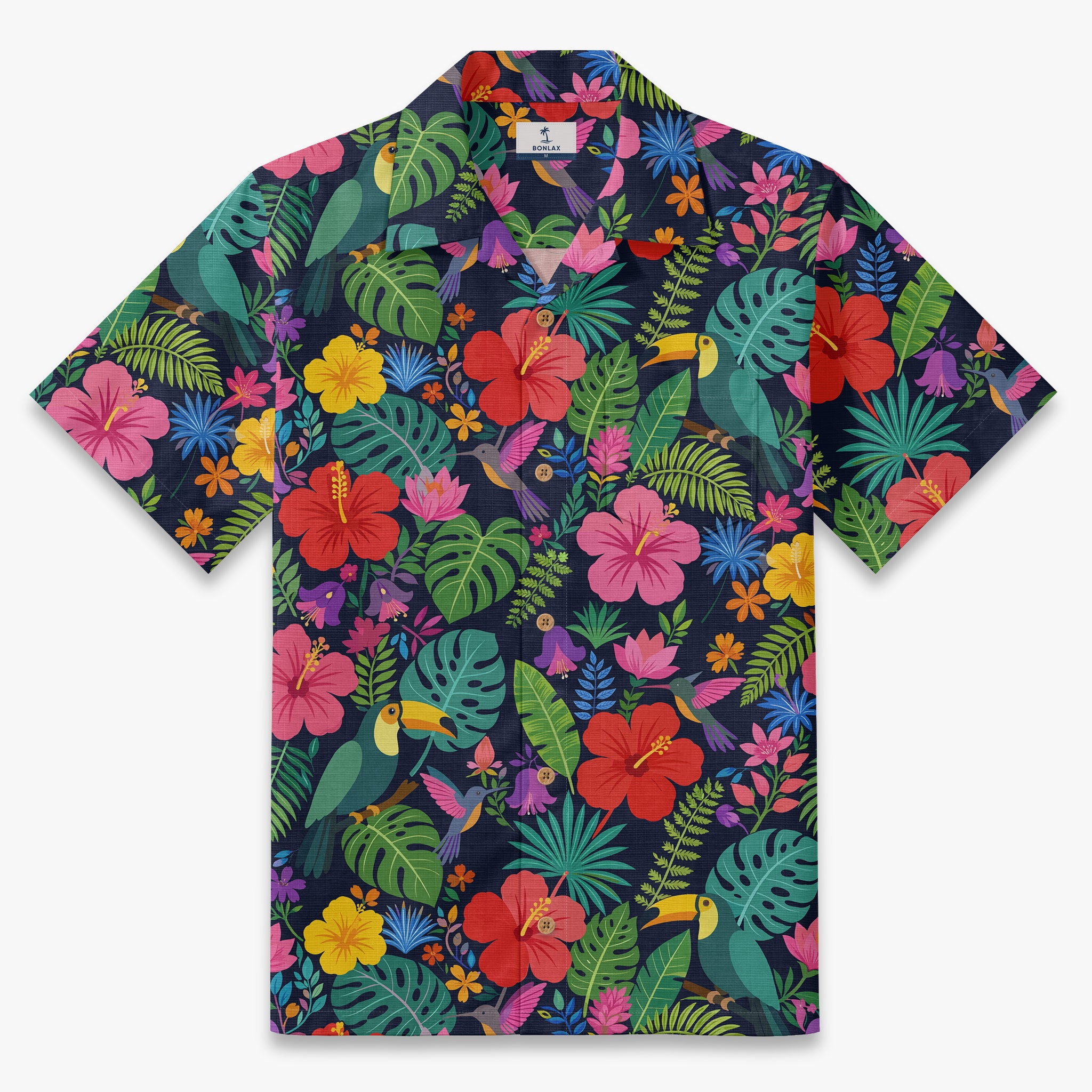 Midnight Toucan Garden Camp Shirt