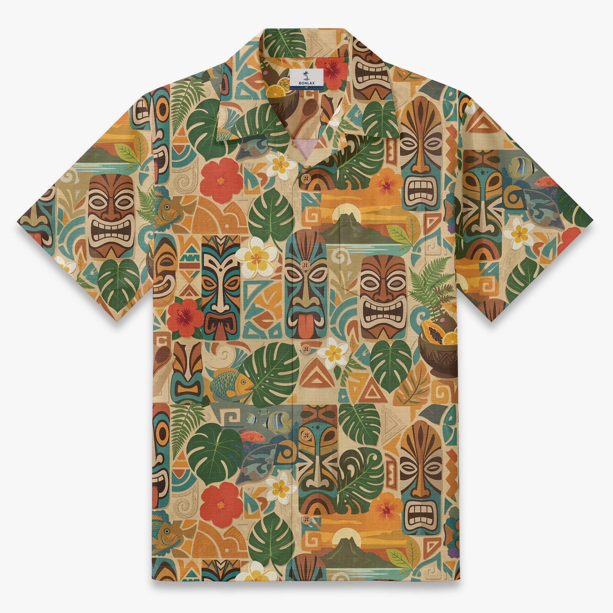 Island Totem Mosaic Camp Shirt