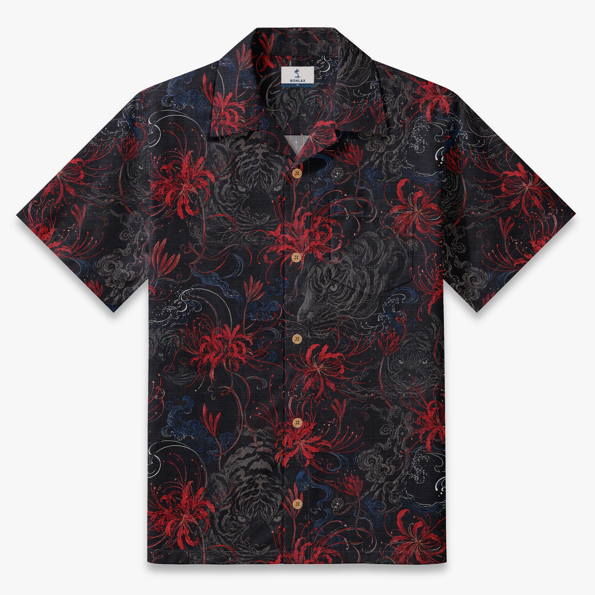 Crimson Tiger Nocturne Camp Shirt