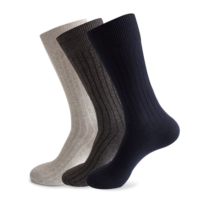 Autumn/Winter Striped Combed Cotton Crew/Mid-Calf Socks