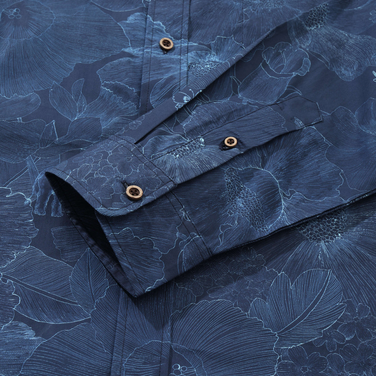 Indigo Floral Elephant Whisper Long Sleeve Shirt