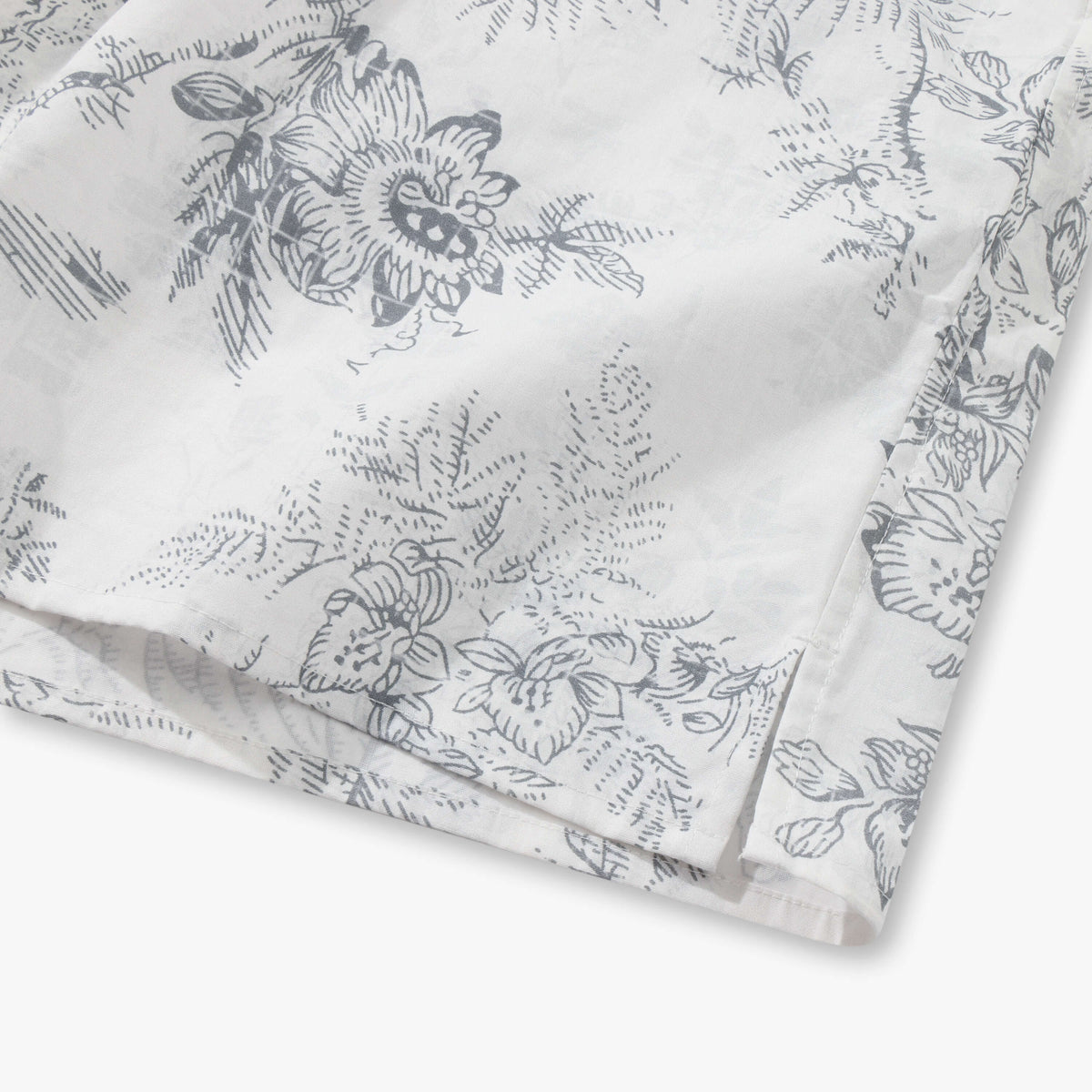 Monochromatic Botanical Toile Camp Shirt