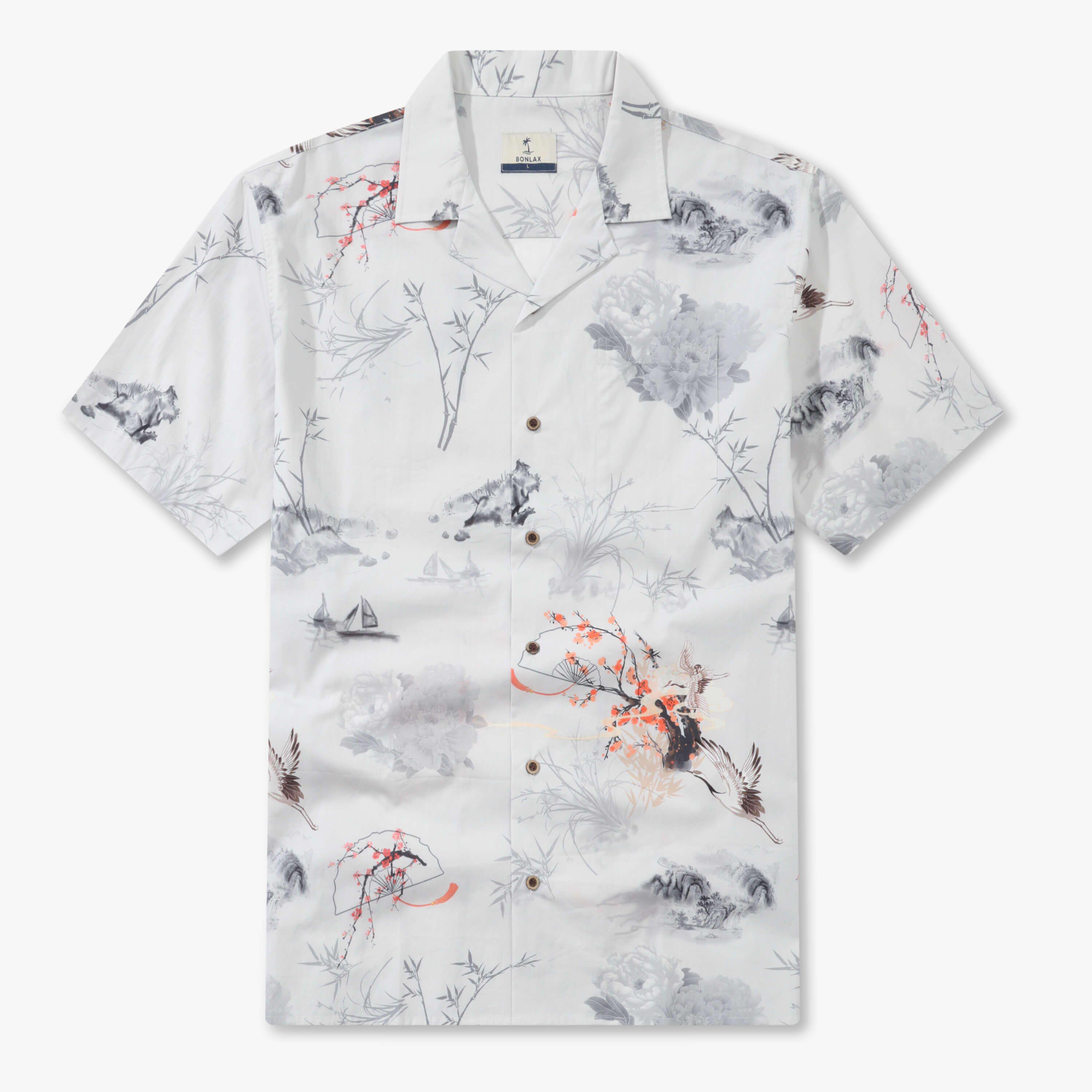Oriental Poetic Landscape Camp Shirt
