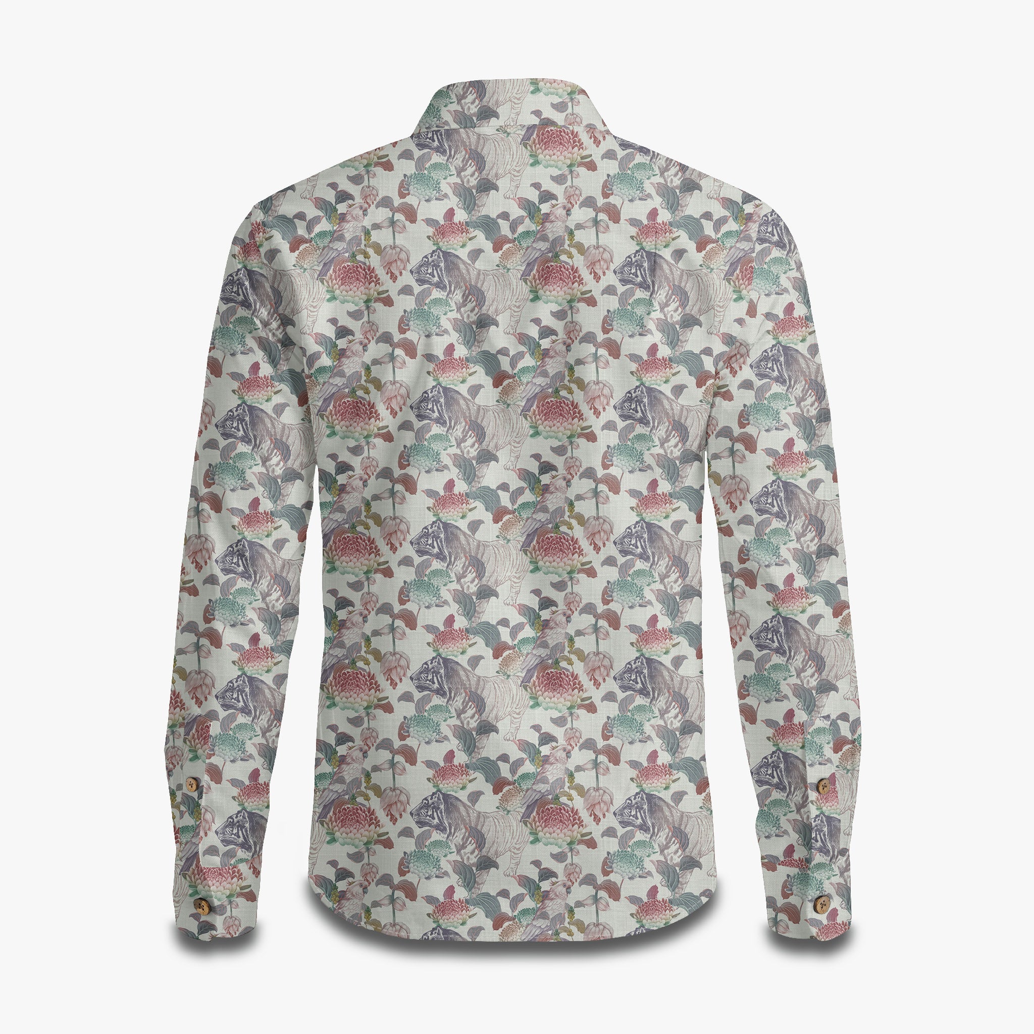 Parrot Branch Tiger Print Long Sleeve Shirt