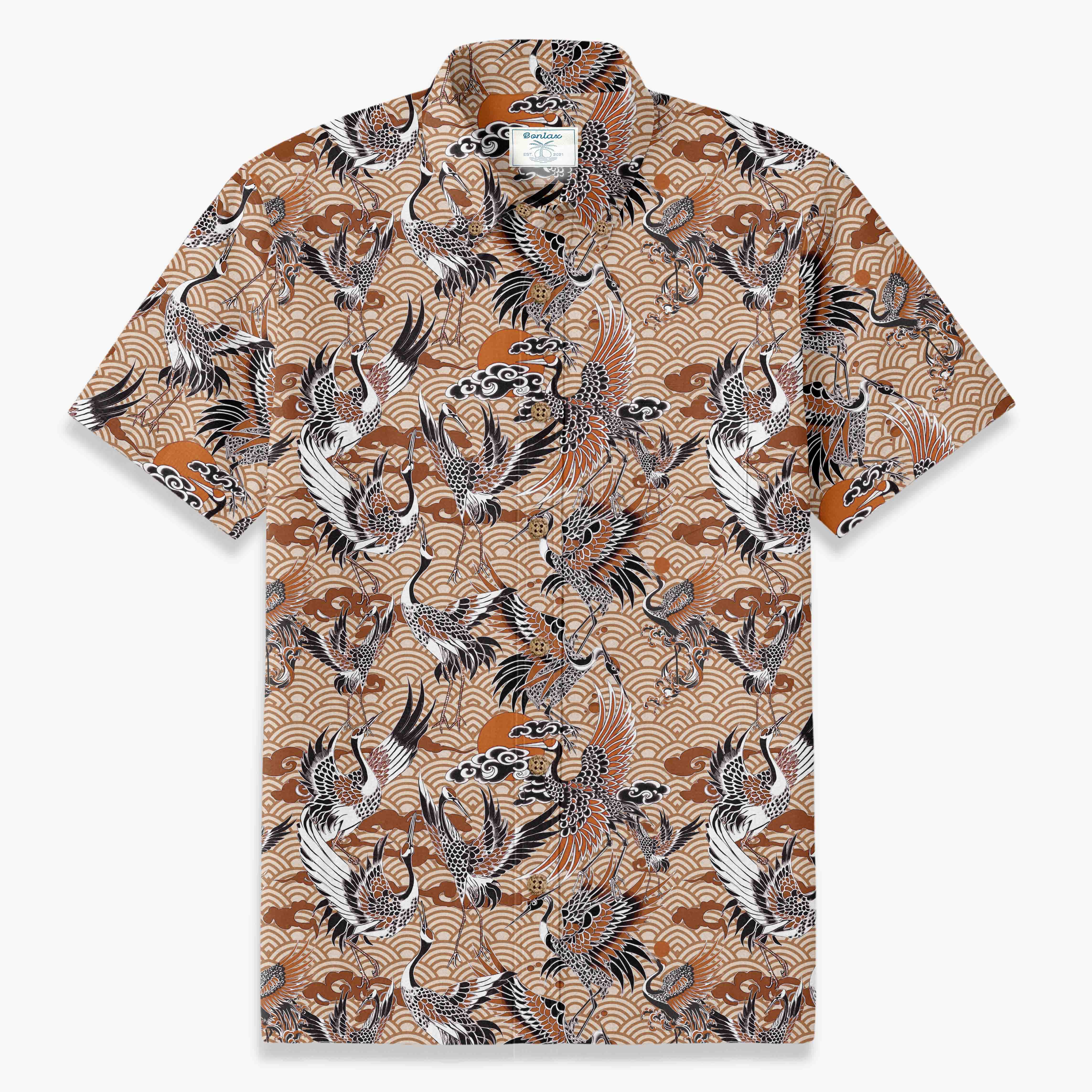 Elegant Crane and Cloud Motif