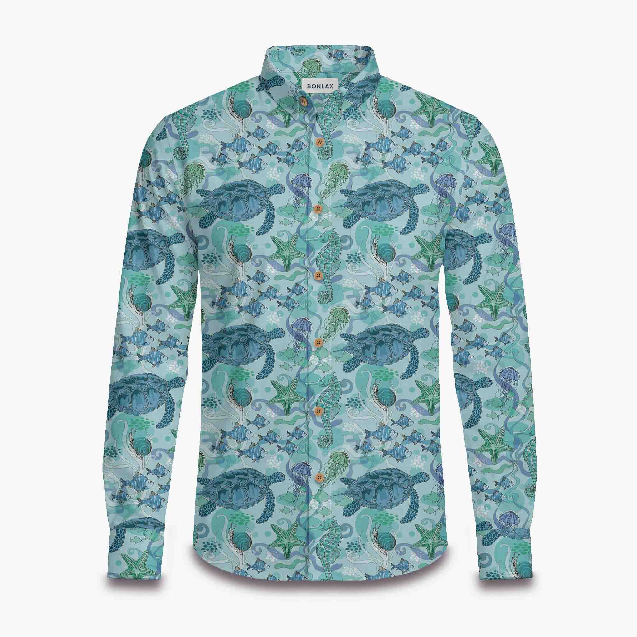 Sea Turtle Jellyfish Long Sleeve Shirt
