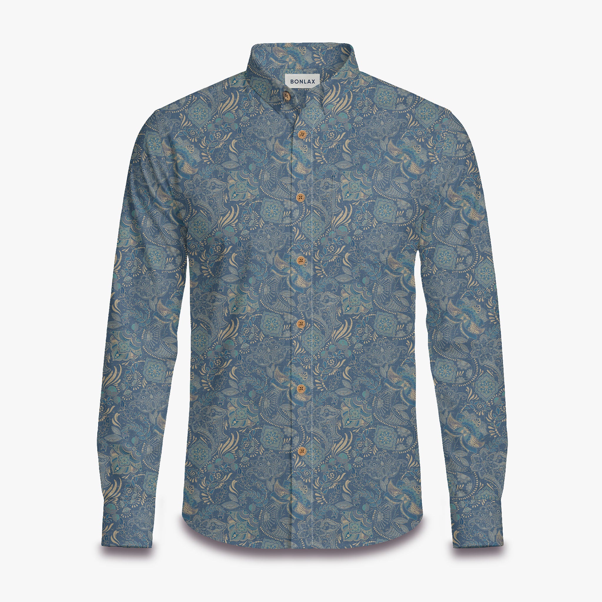 Oriental Style Exquisite Print Long Sleeve Shirt