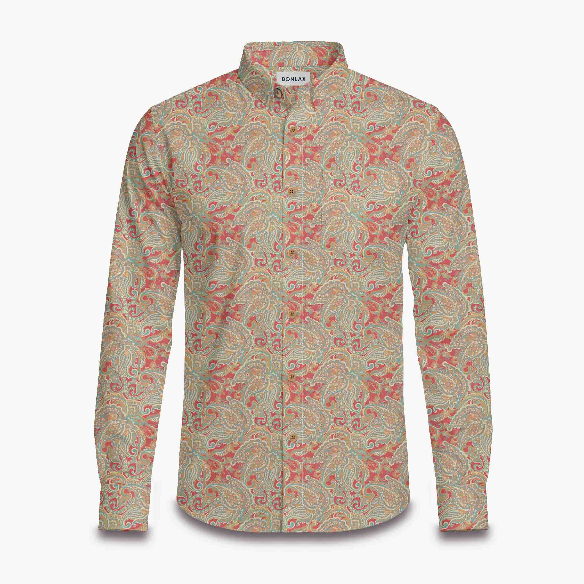 Paisley Folk Style Pattern Long Sleeve Shirt