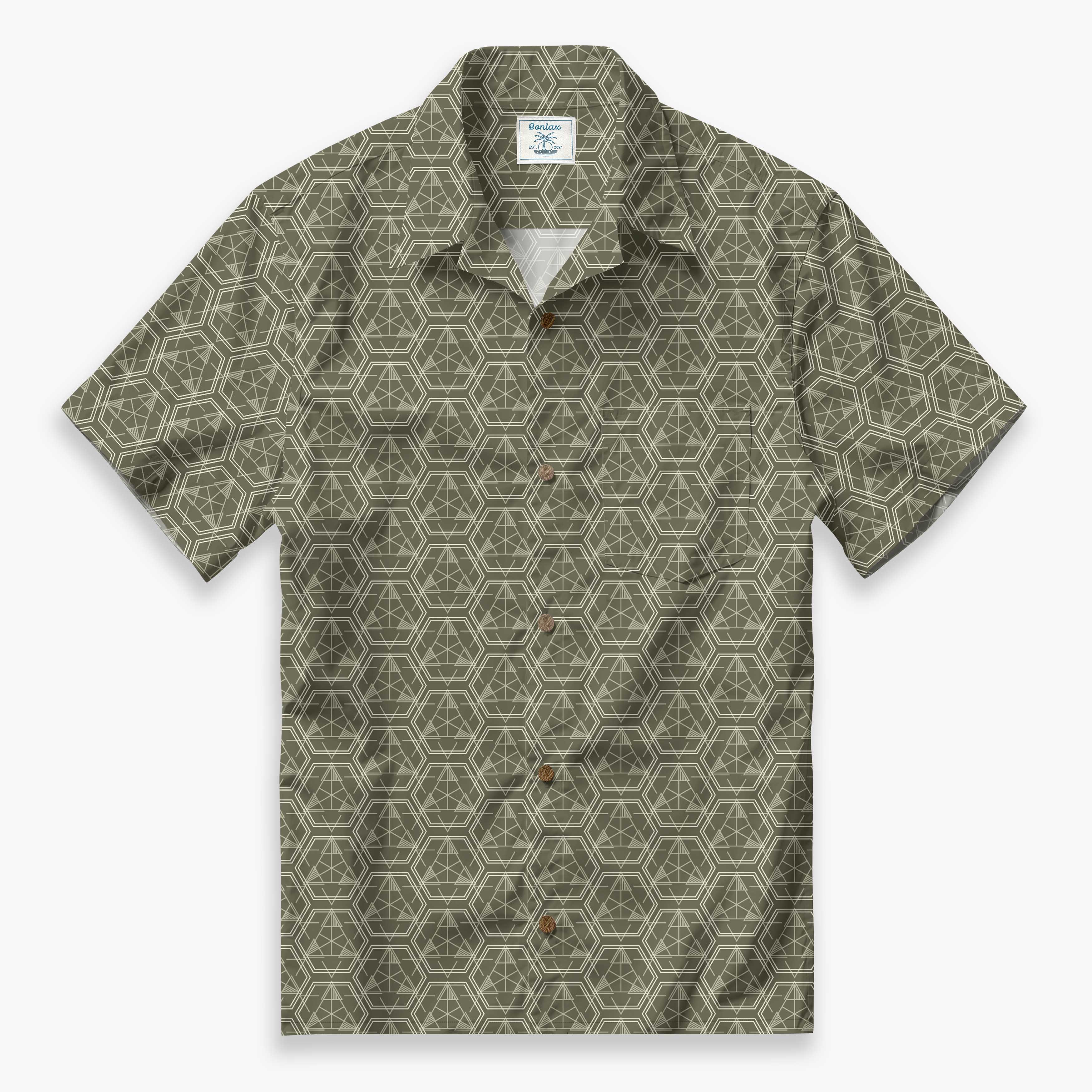 Basic Geometric Camp Shirt