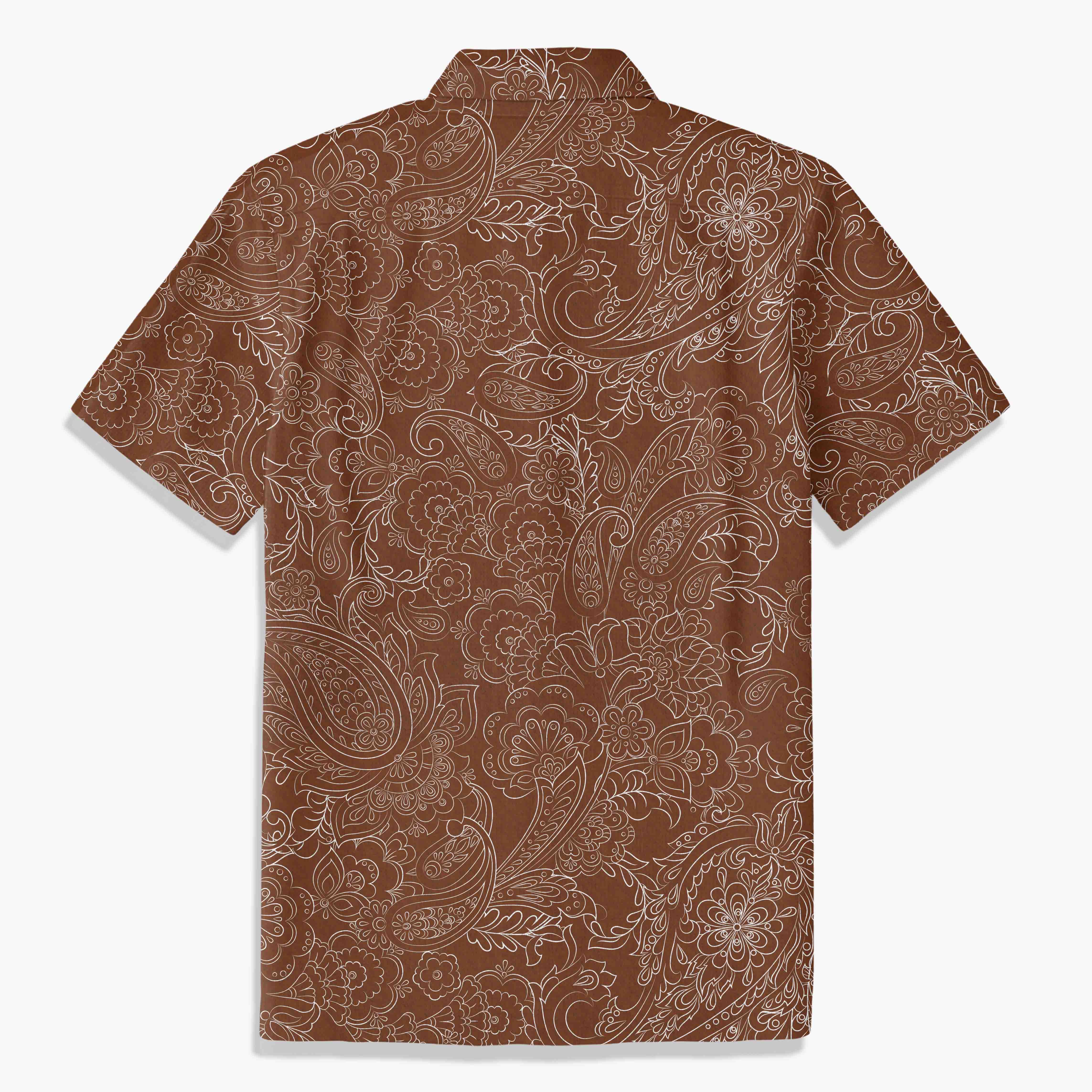 Cocoa Paisley Vintage Short-Sleeve