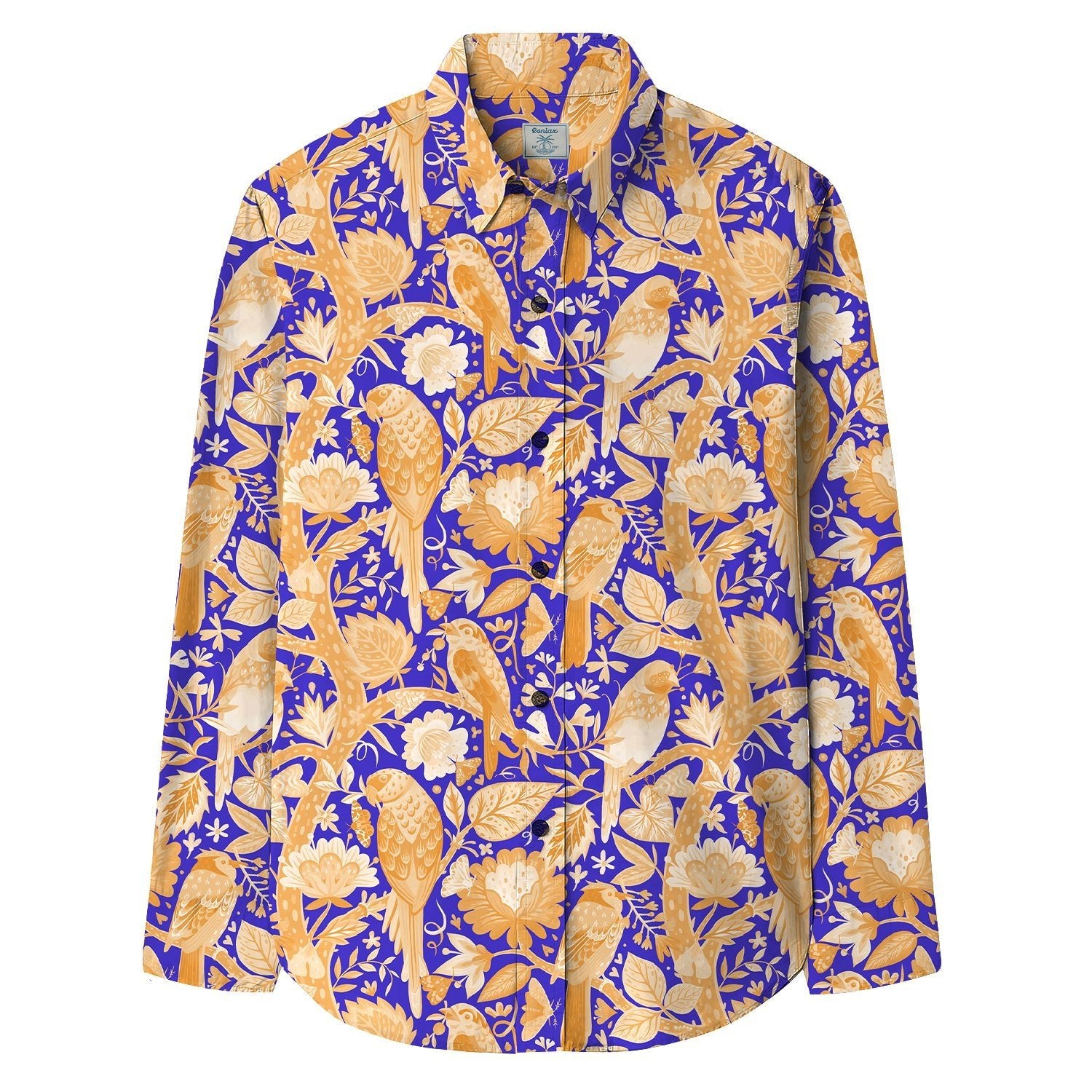 Bird & Branch Print Long Sleeve Shirt - Bonlax - Bonlax