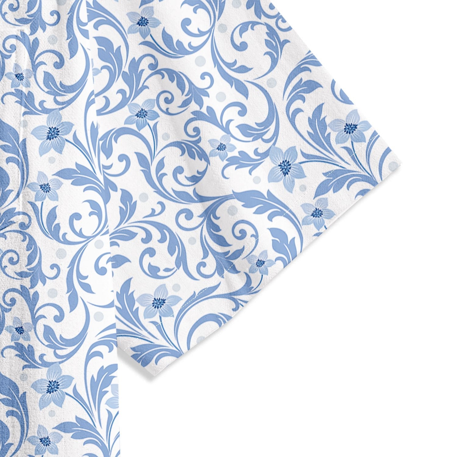 Blue Flowers Print Short Sleeve Shirt - Bonlax - Bonlax