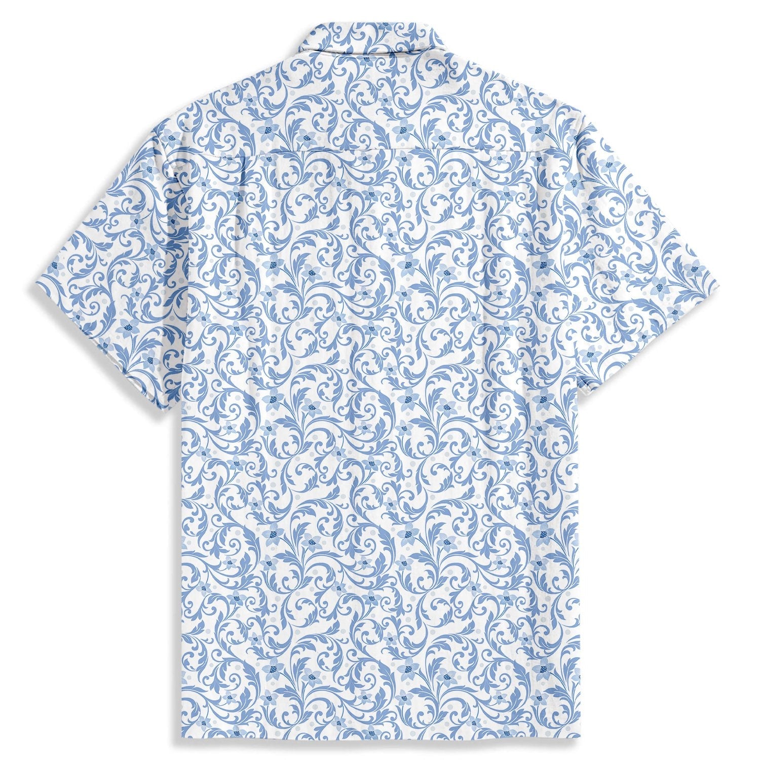 Blue Flowers Print Short Sleeve Shirt - Bonlax - Bonlax