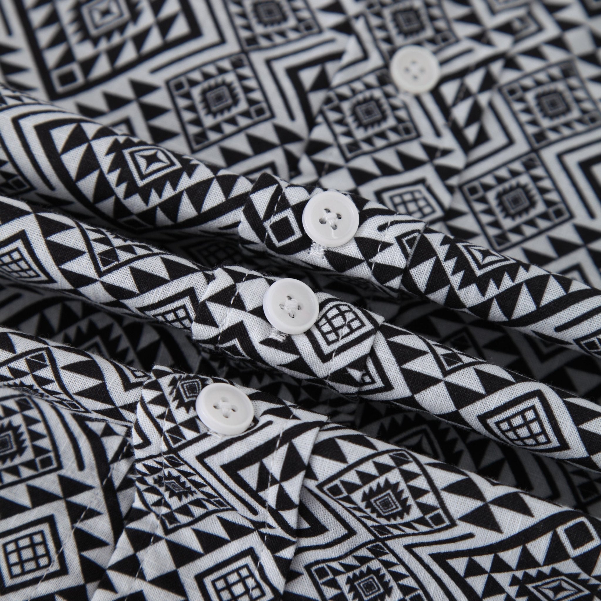 Bohemian Geometric Pattern Hawaiian Long Sleeve Shirt - Bonlax - Bonlax