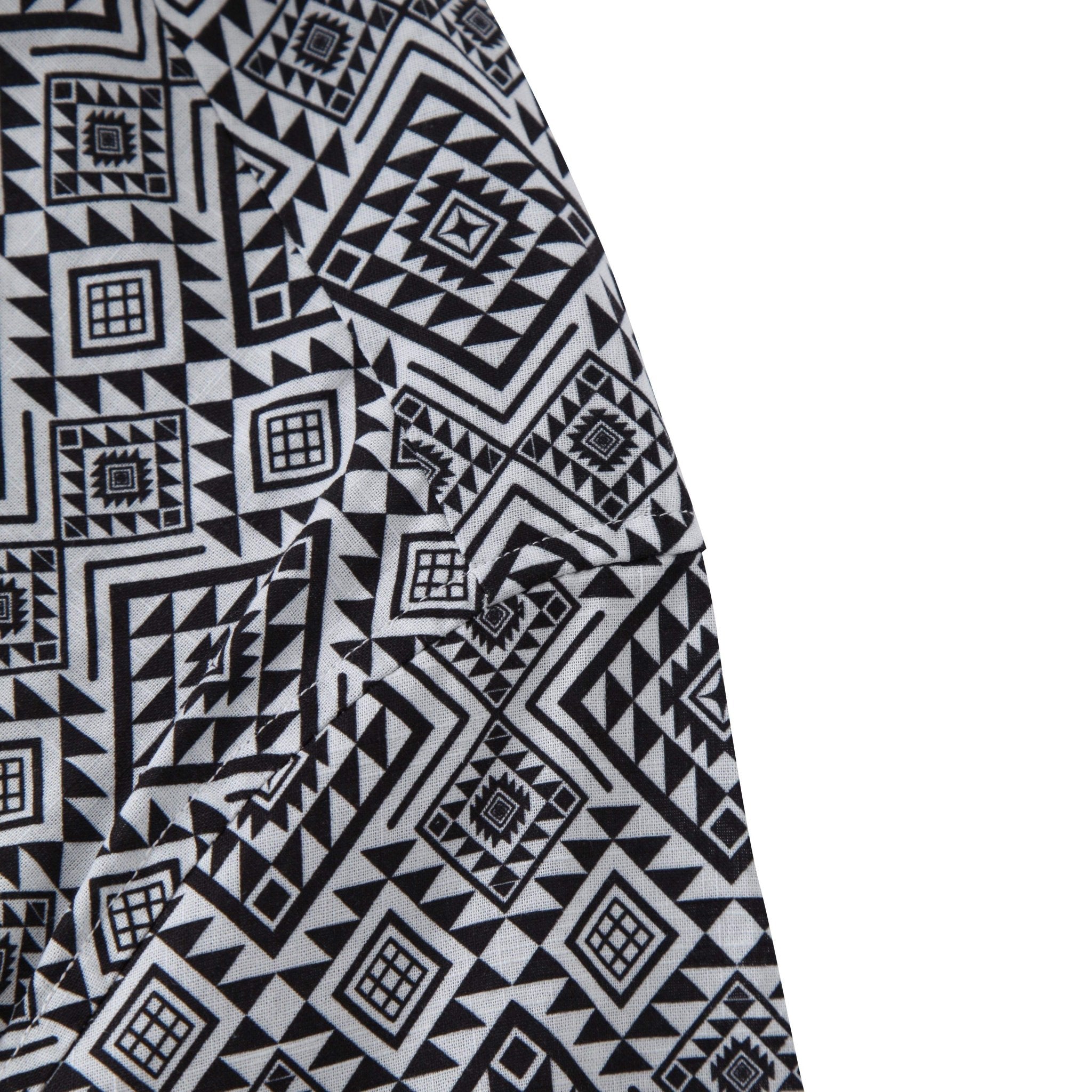 Bohemian Geometric Pattern Hawaiian Long Sleeve Shirt - Bonlax - Bonlax