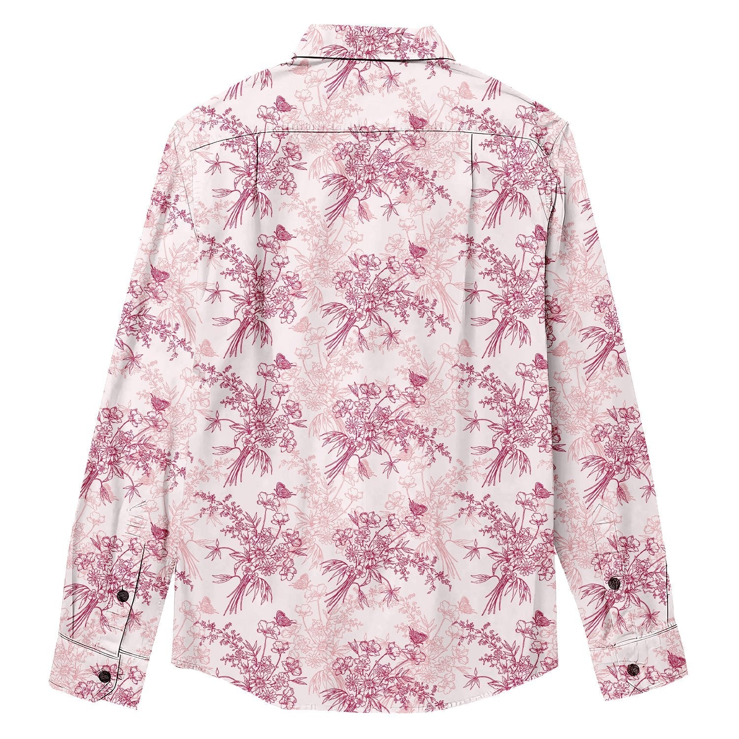 Butterflies & Flowers Print Long Sleeve Shirt - Bonlax - Bonlax