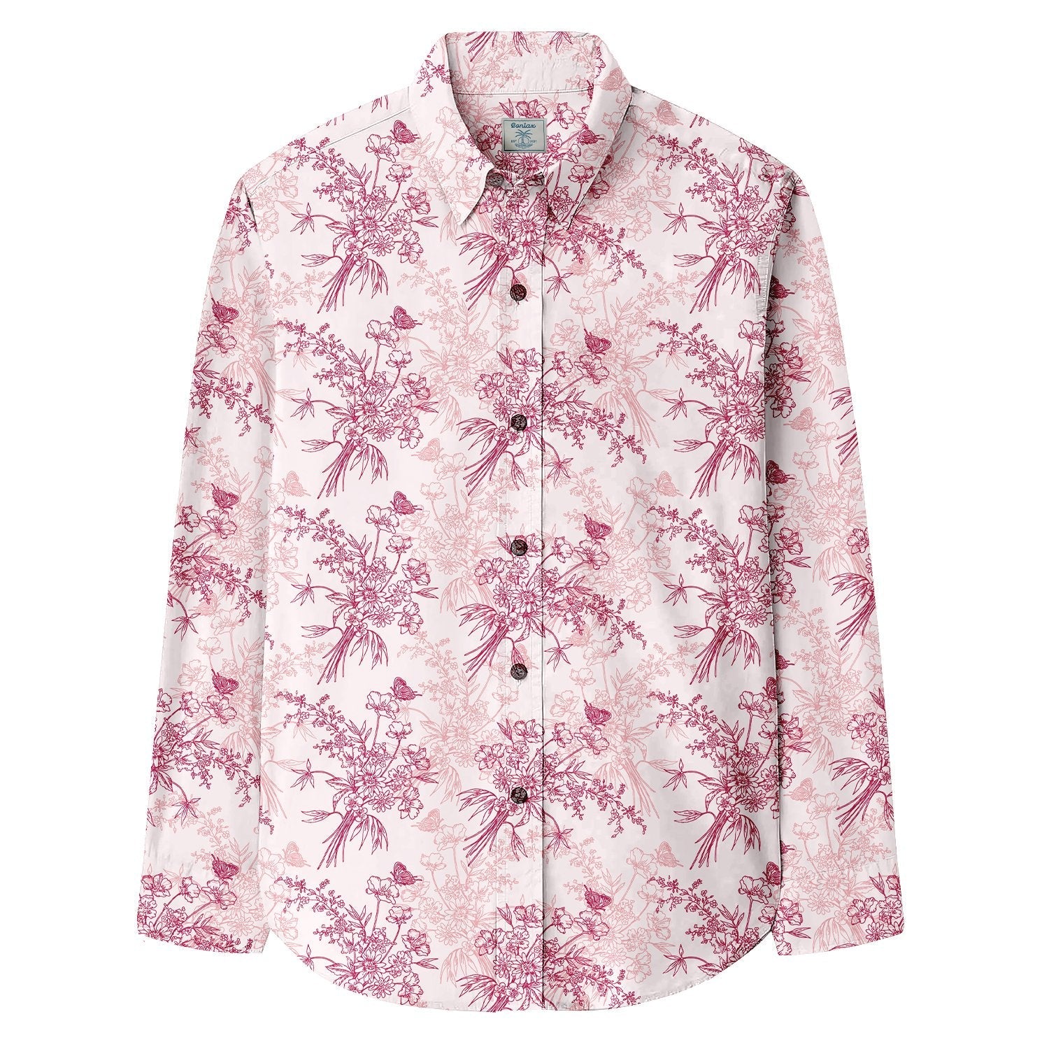 Butterflies & Flowers Print Long Sleeve Shirt - Bonlax - Bonlax