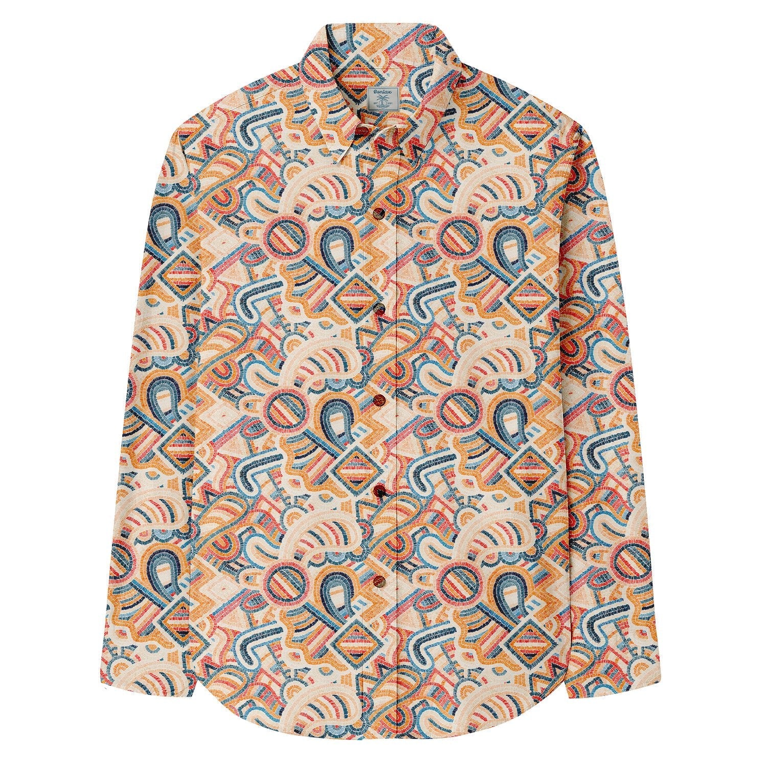 Colorful Cartoon Embroidery Print Long Sleeve Shirt - Bonlax - Bonlax