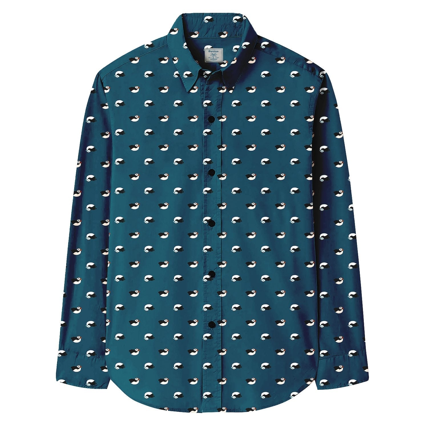 Contrast Color Duck Print Long Sleeve Shirt - Bonlax - Bonlax