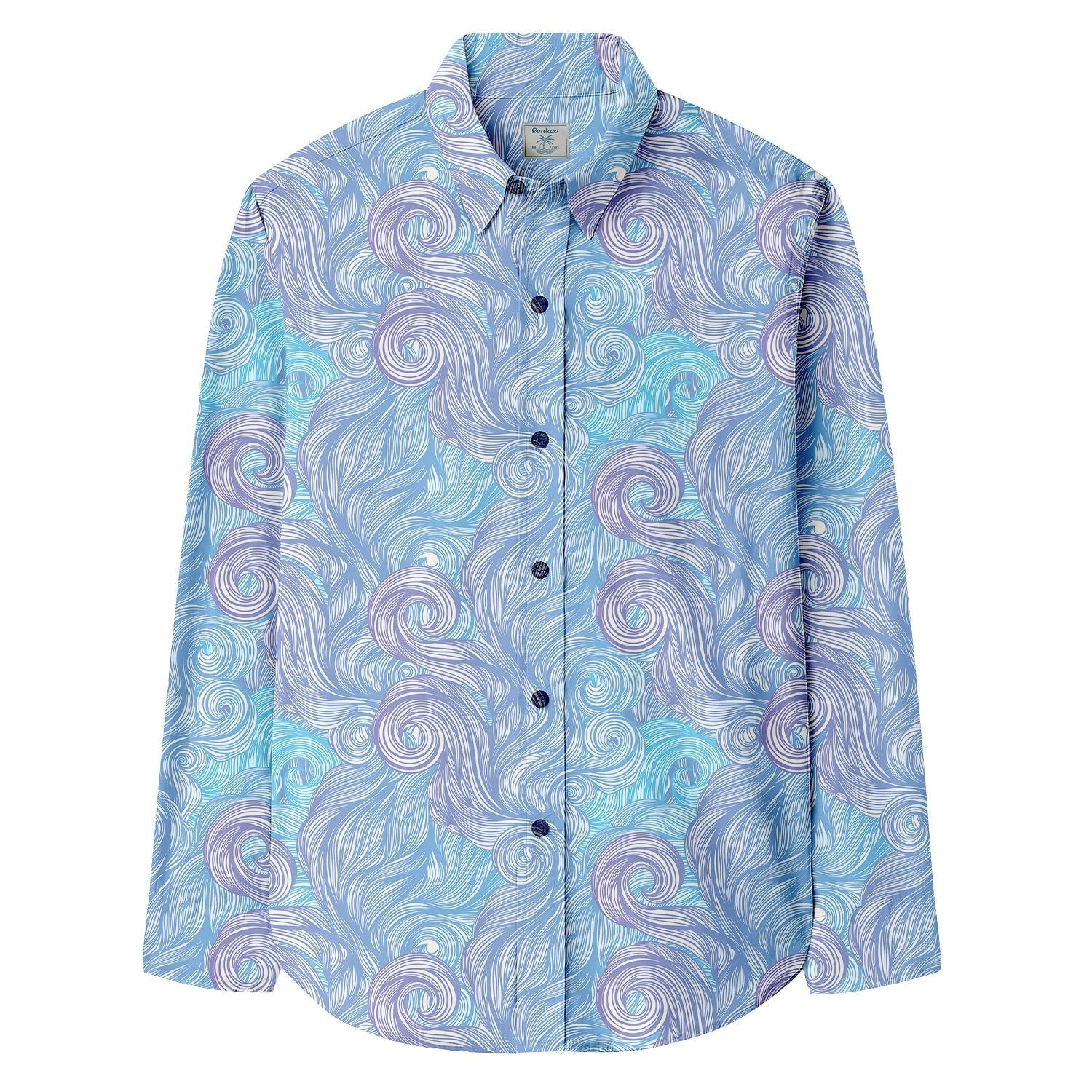 Contrast Color Tornado Pattern Long Sleeve Shirt - Bonlax - Bonlax