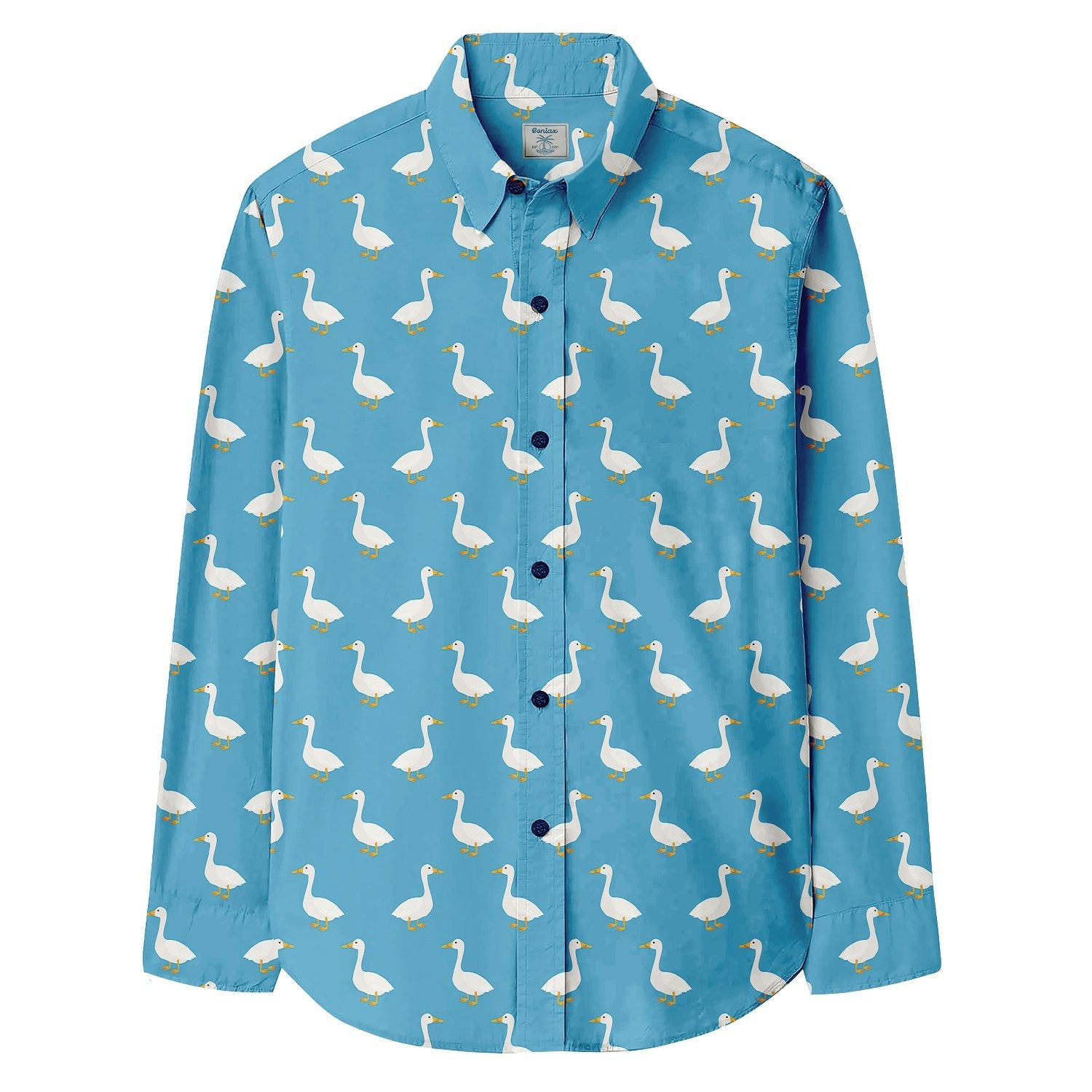 Cute Goose Print Long Sleeve Shirt - Bonlax - Bonlax