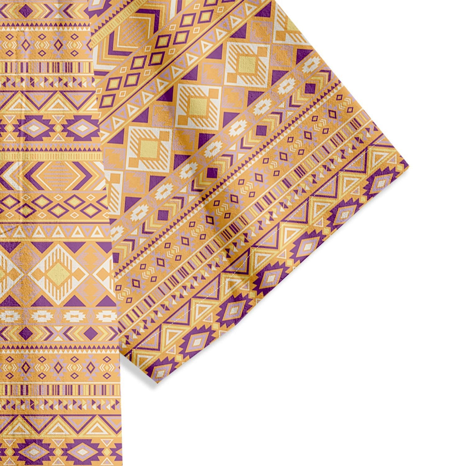 Ethnic Striped Geometric Pattern Short Sleeve Shirt - Bonlax - Bonlax