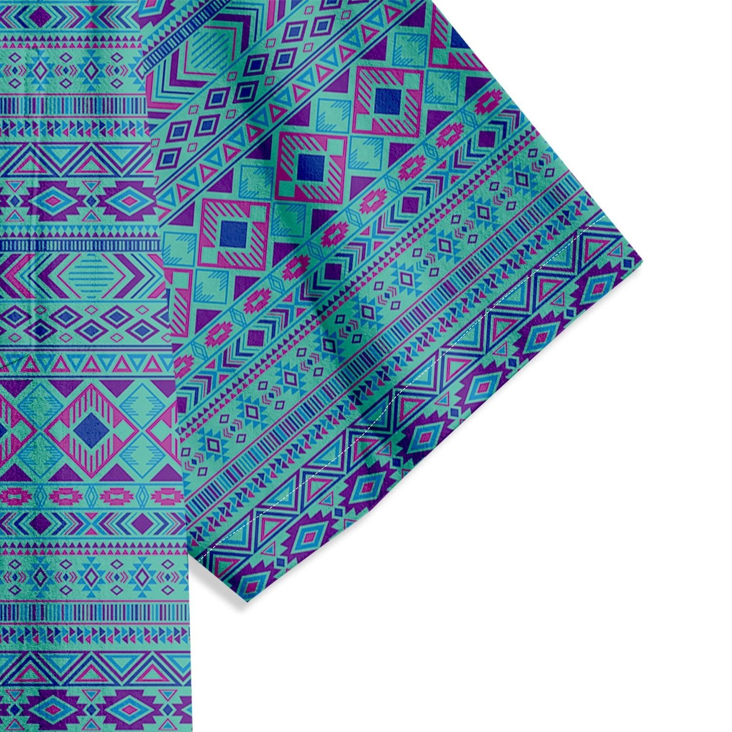 Ethnic Striped Geometric Pattern Short Sleeve Shirt - Bonlax - Bonlax