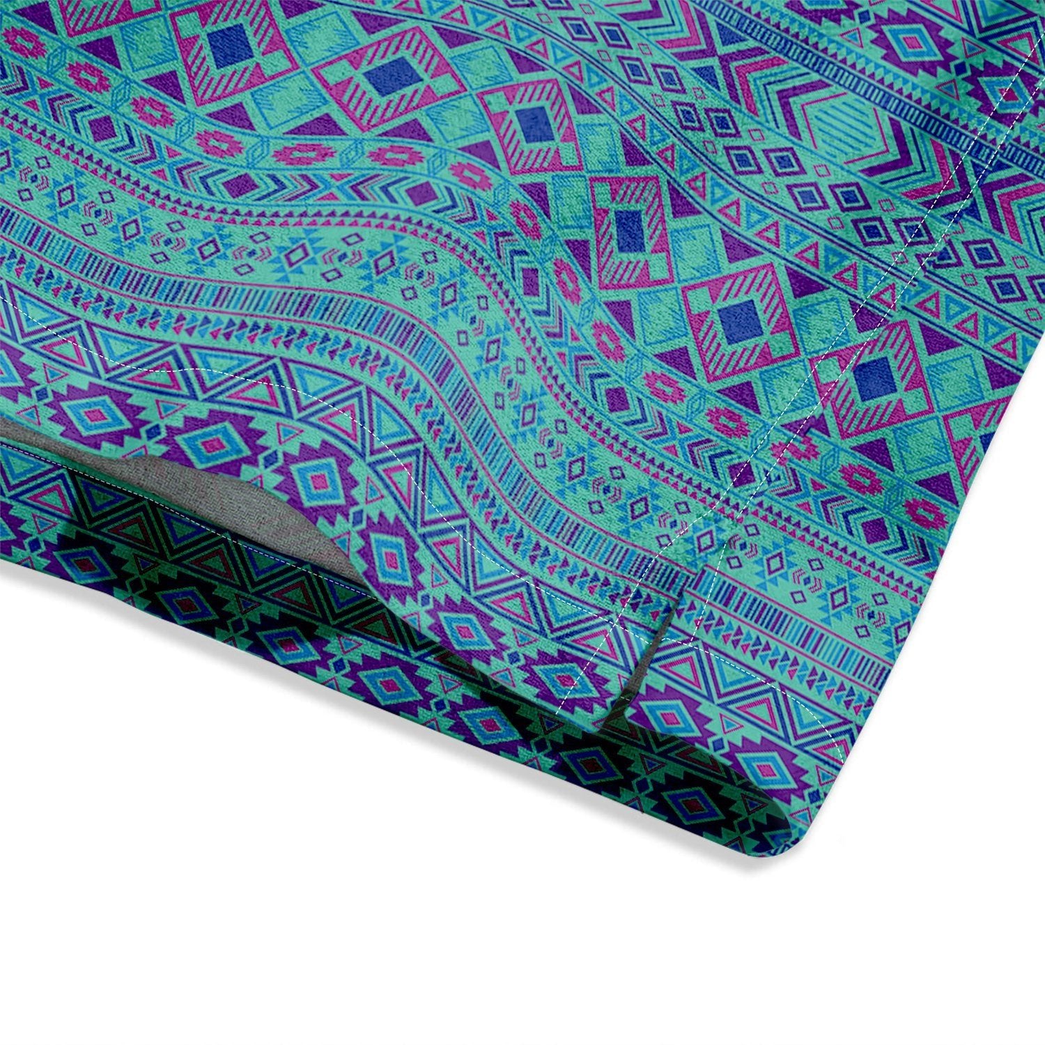 Ethnic Striped Geometric Pattern Short Sleeve Shirt - Bonlax - Bonlax